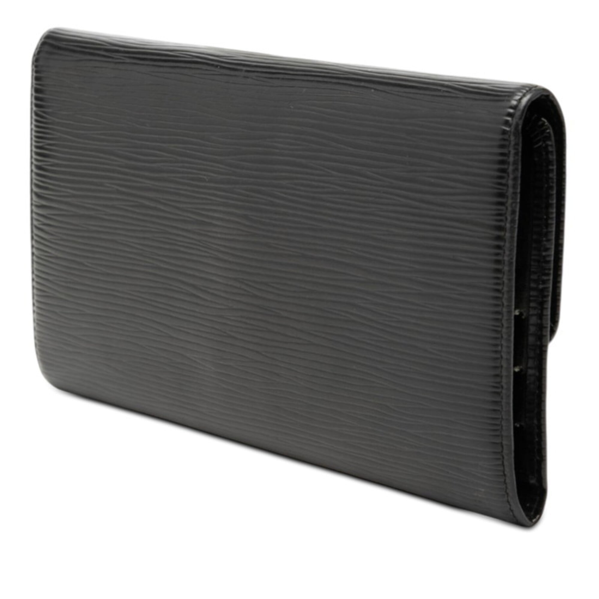 Louis Vuitton Black Noir Cuir Ombre Leather Long Wallet (Bi-Fold) (Pre-Owned)