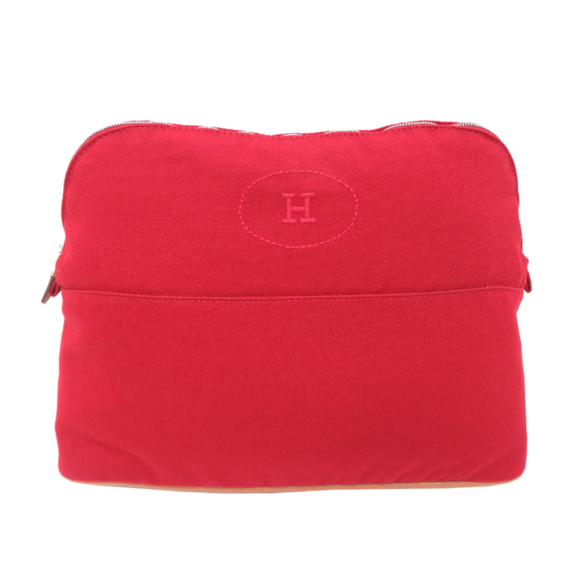 Hermes Red Color Canvas Pouch (Pre-Owned)