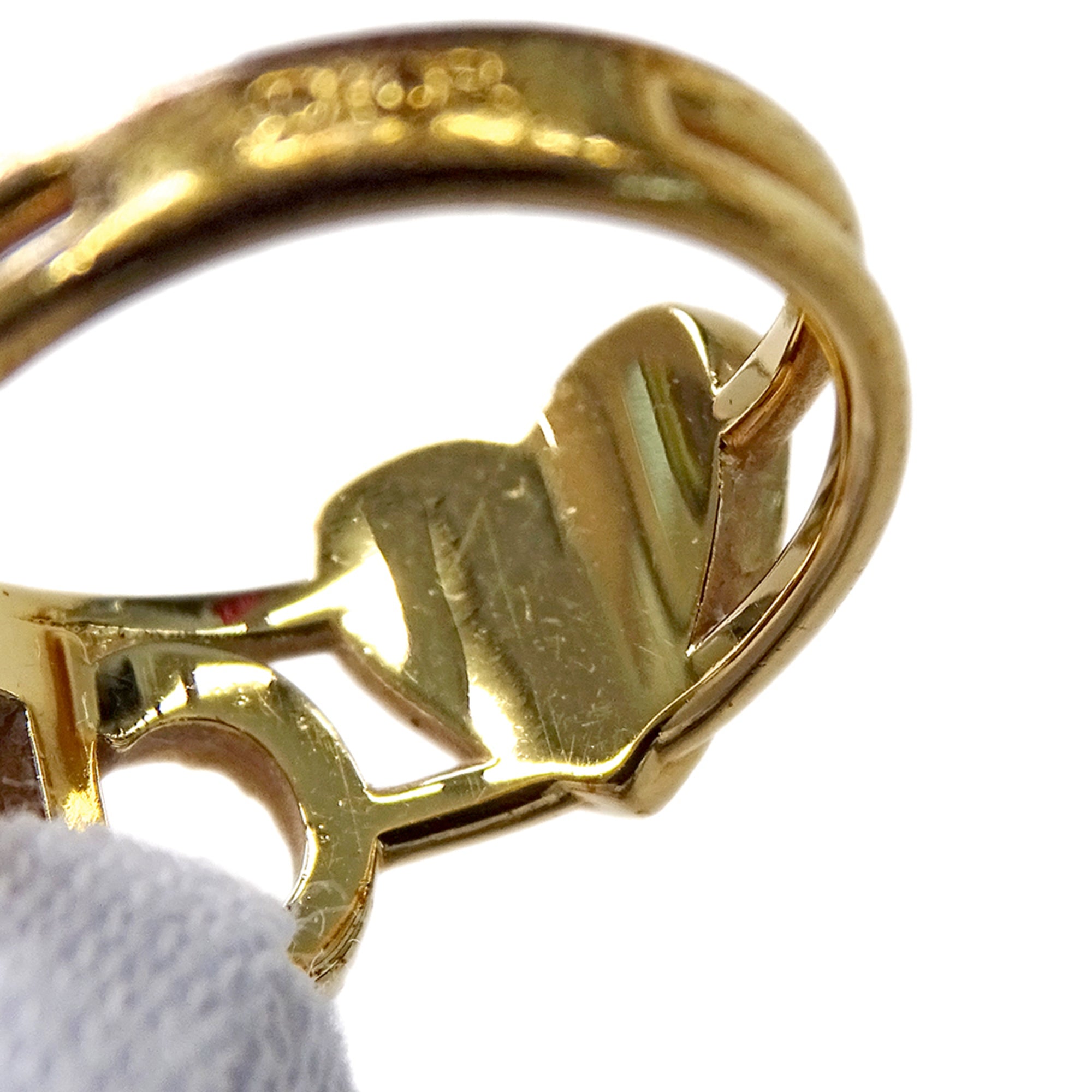 Christian Dior Gold Gold Plating Band Ring (Pre-Owned)