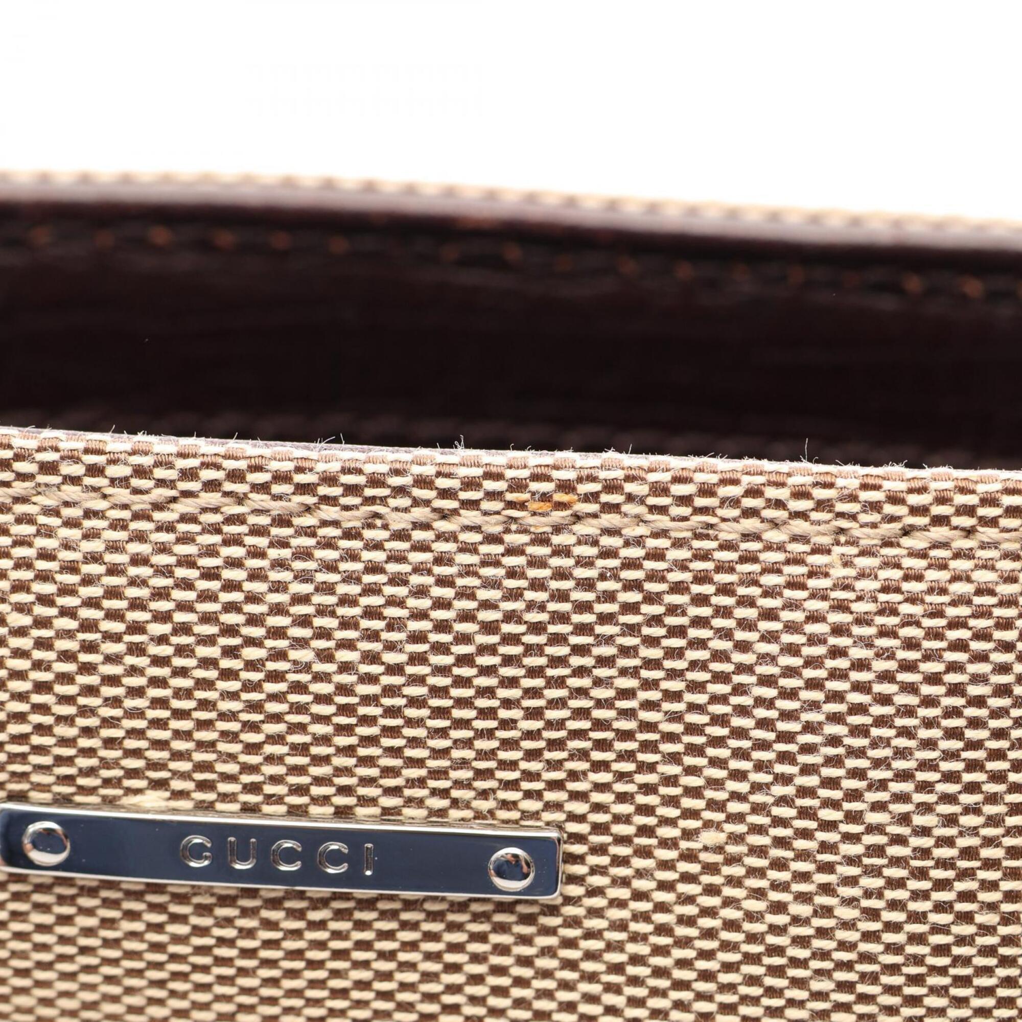 Gucci Beige Multi-Color Canvas Leather Handbag (Pre-Owned)