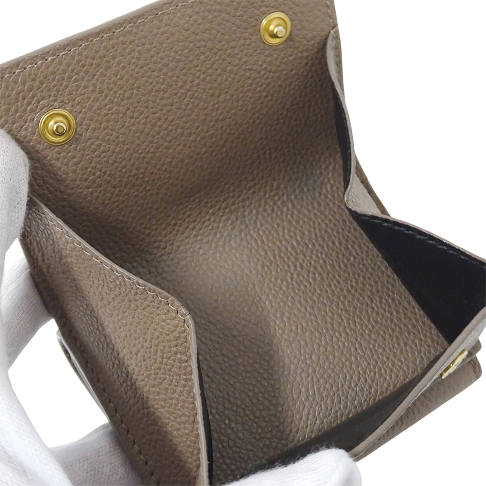 Saint Laurent Beige Brown Leather Wallet (Tri-Fold) (Pre-Owned)