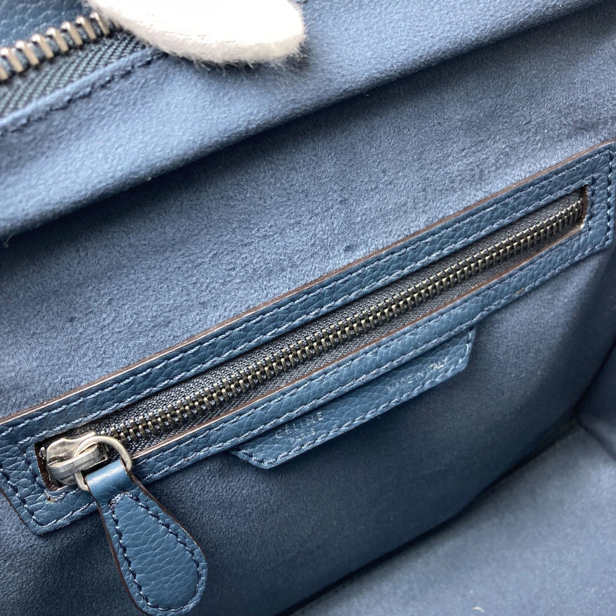 Celine Luggage Blue Leather Tote Bag (Pre-Owned)