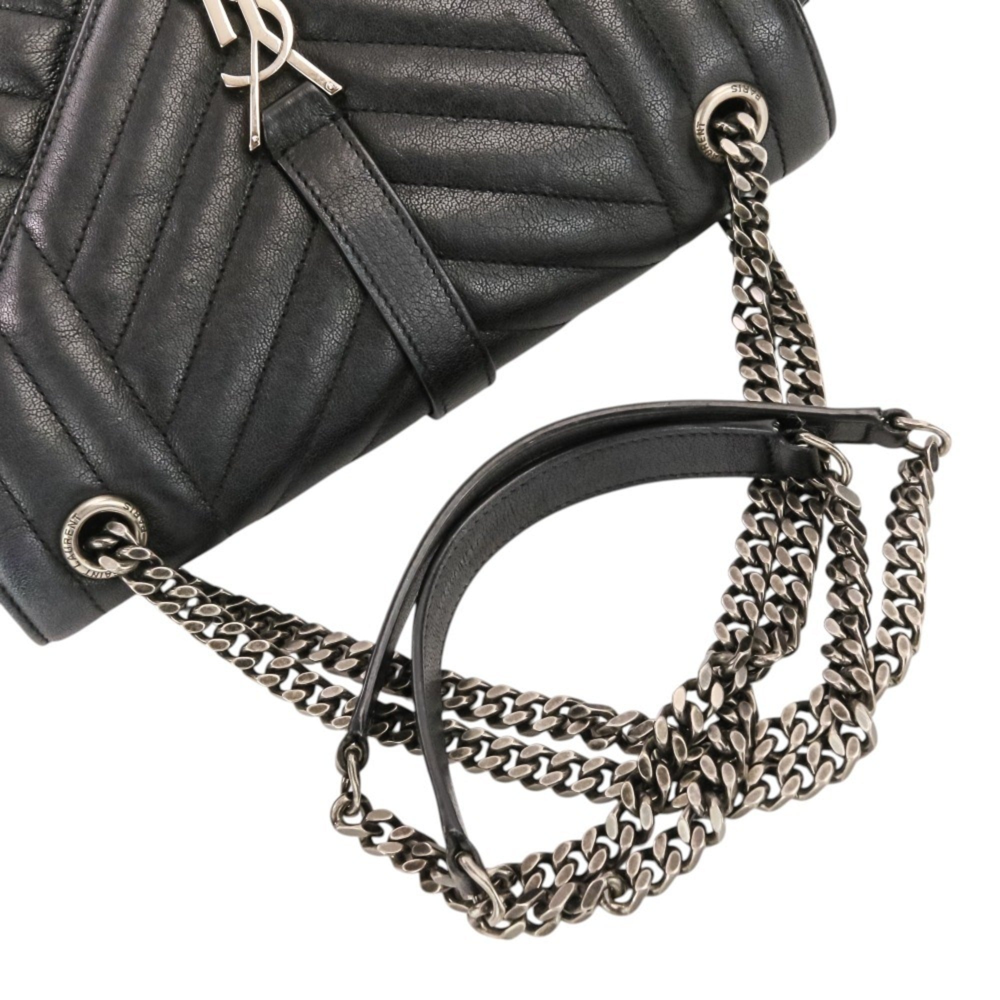 Yves Saint Laurent Black Leather Shoulder Bag (Pre-Owned)