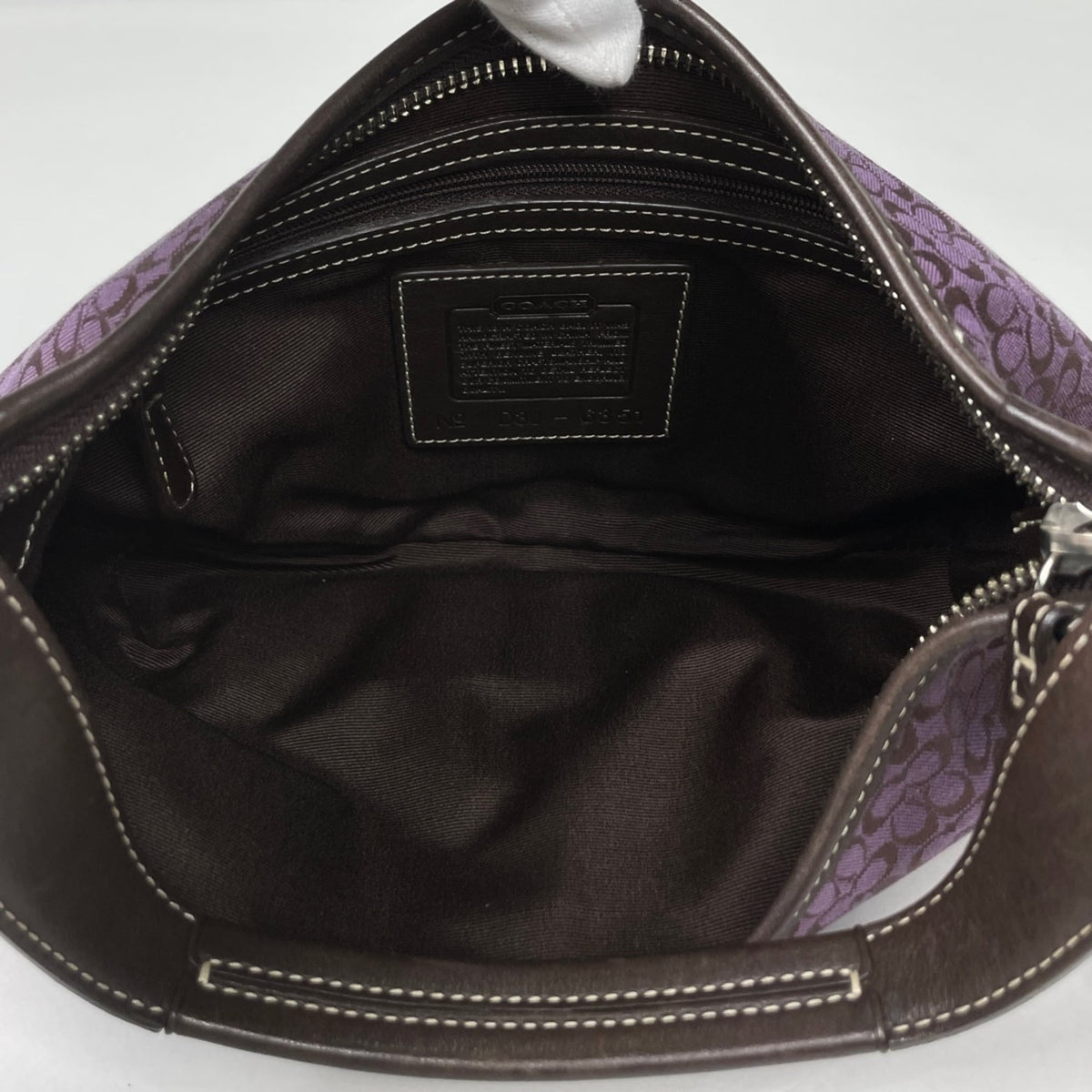 Coach Purple Signature Line Canvas Leather Shoulder Bag (Pre-Owned)