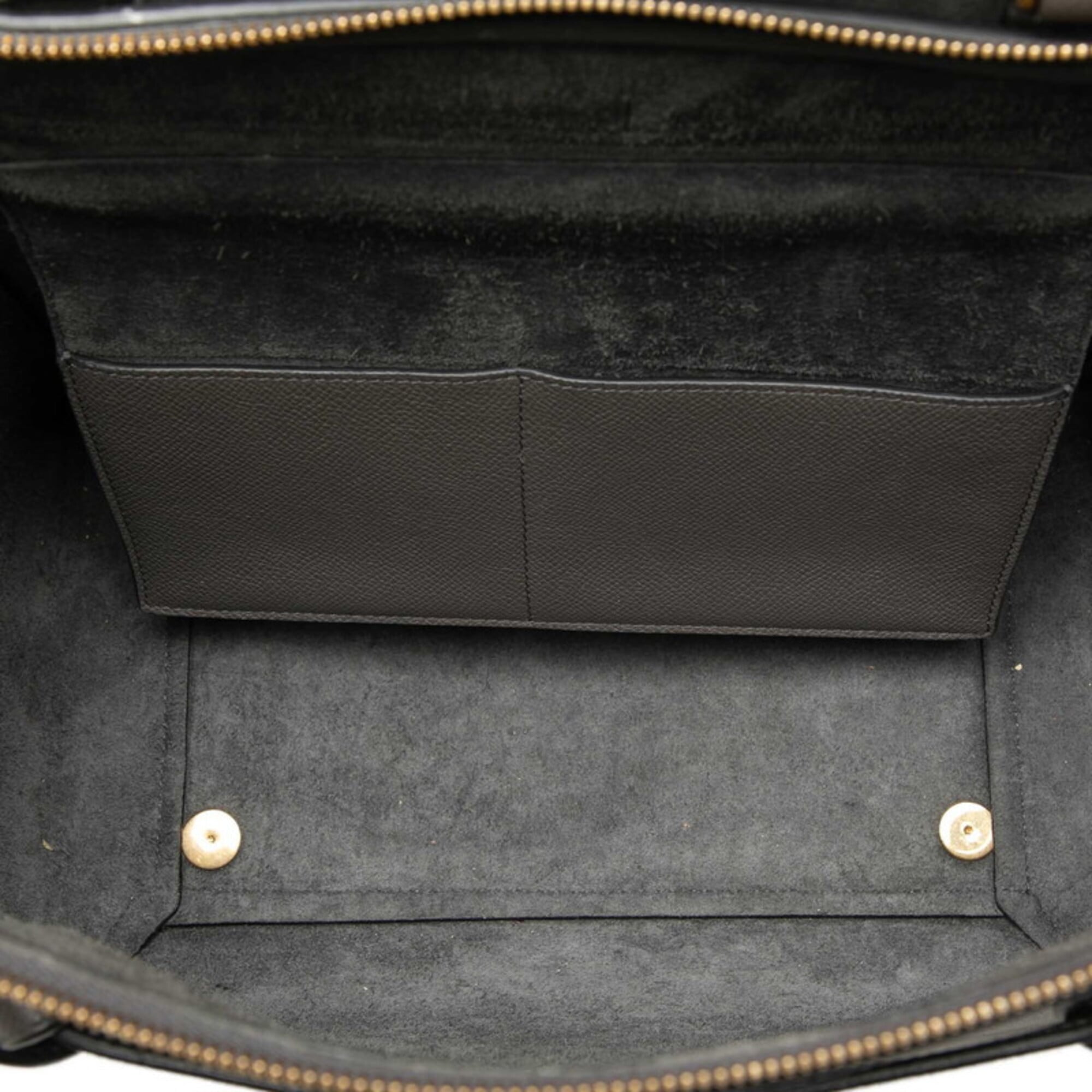Celine Gray Leather Handbag Shoulder Bag (Pre-Owned)