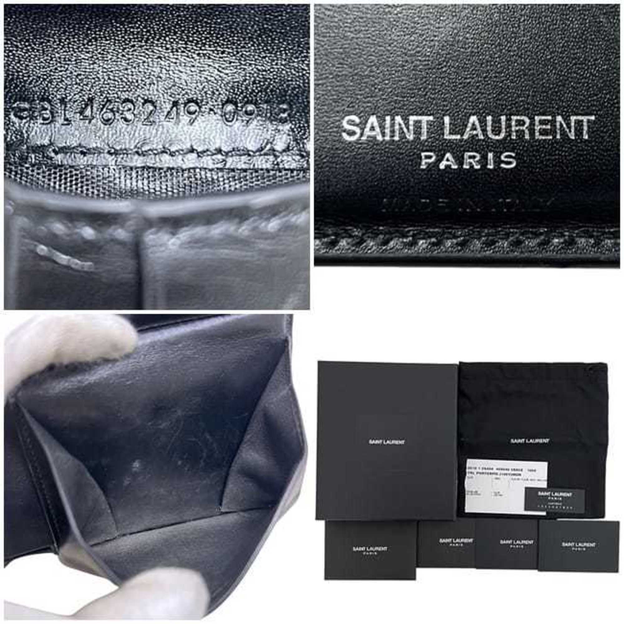 Saint Laurent Black Leather Wallet (Bi-Fold) (Pre-Owned)