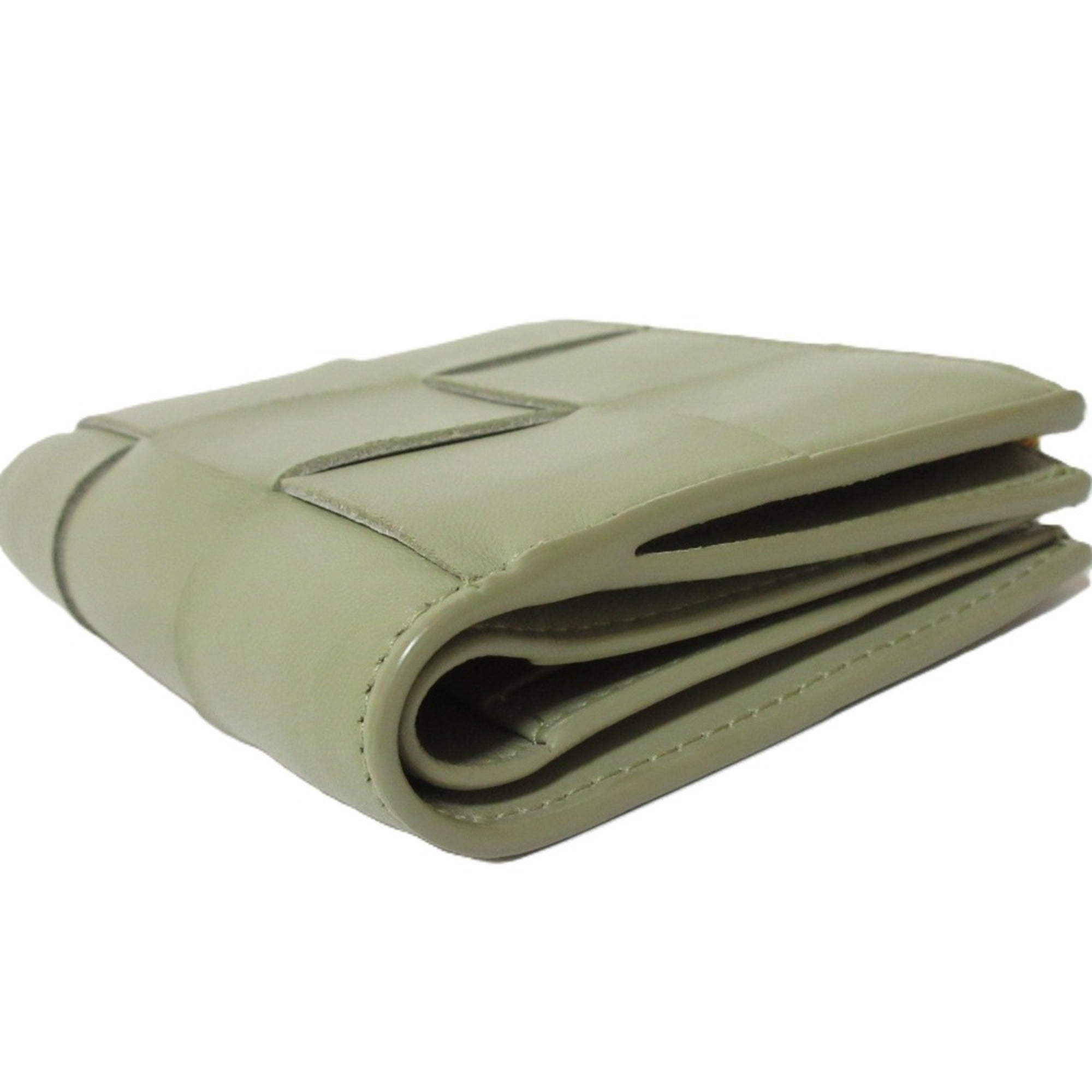 Bottega Veneta Khaki Leather Wallet (Bi-Fold) (Pre-Owned)