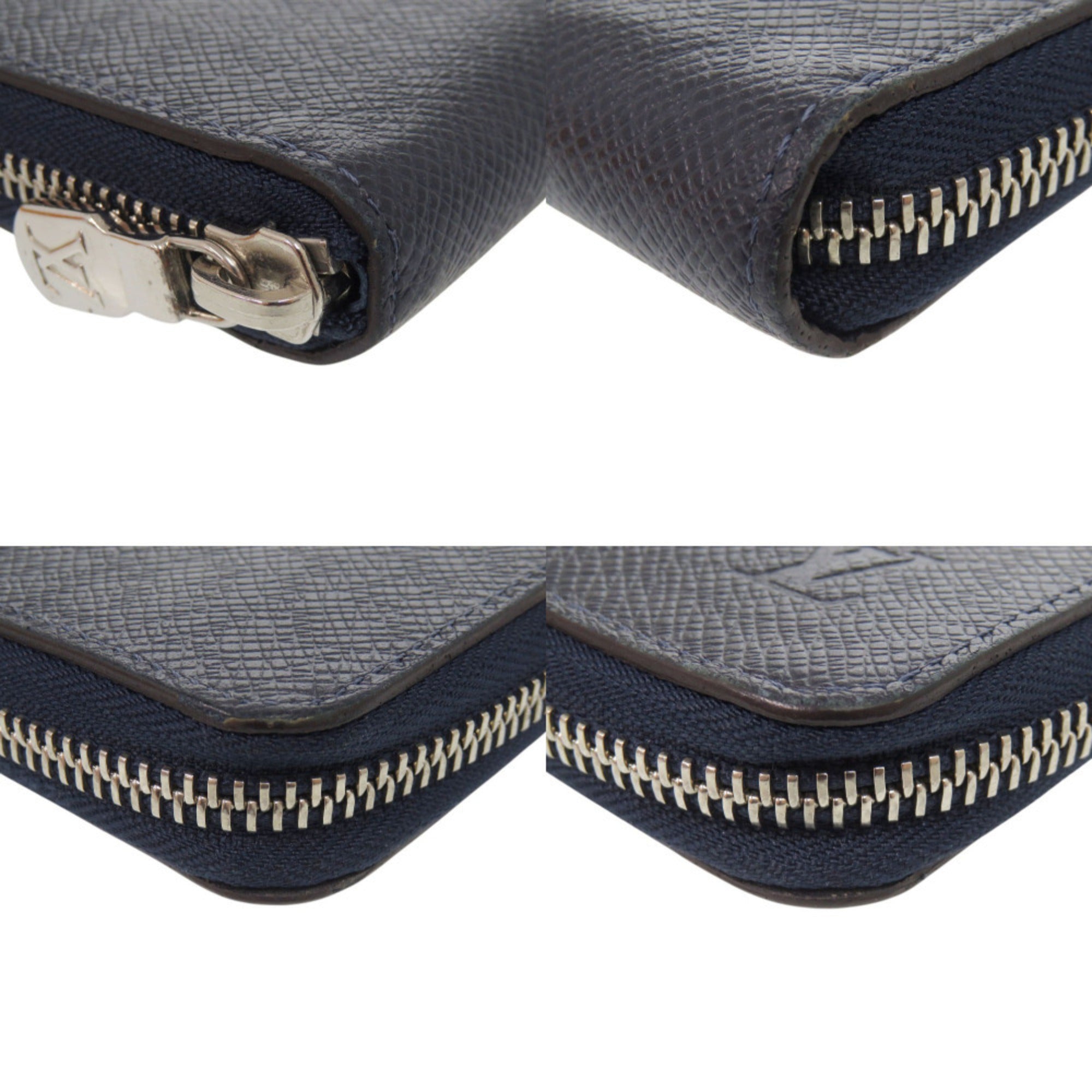 Louis Vuitton Navy Taiga Leather Long Wallet (Bi-Fold) (Pre-Owned)