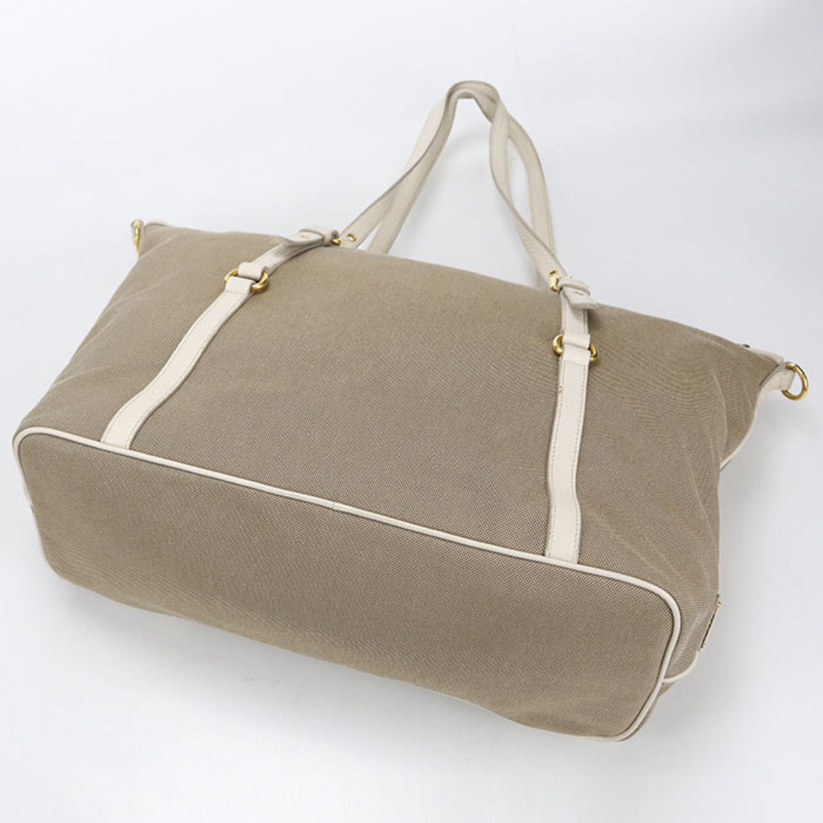 Prada Beige Canvas Tote Bag (Pre-Owned)