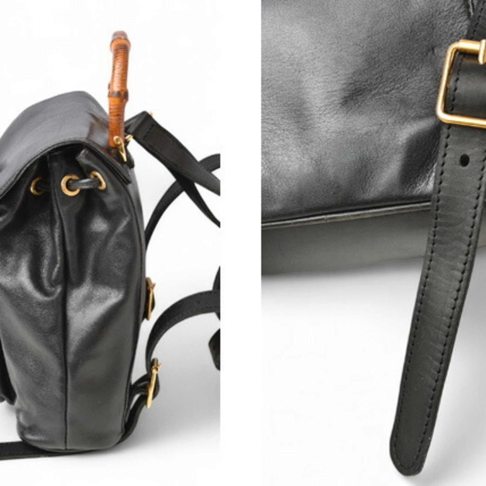 Gucci Black Leather Backpack (Pre-Owned)