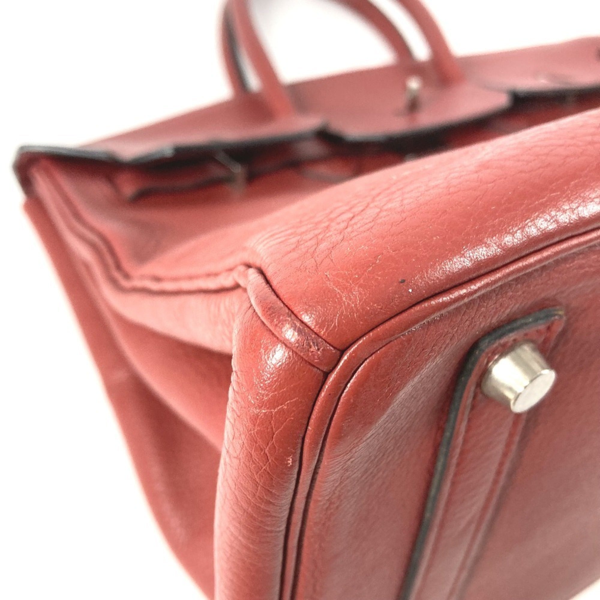 Hermes Red Color Rouge H Ardennes Leather Handbag Tote Bag (Pre-Owned)