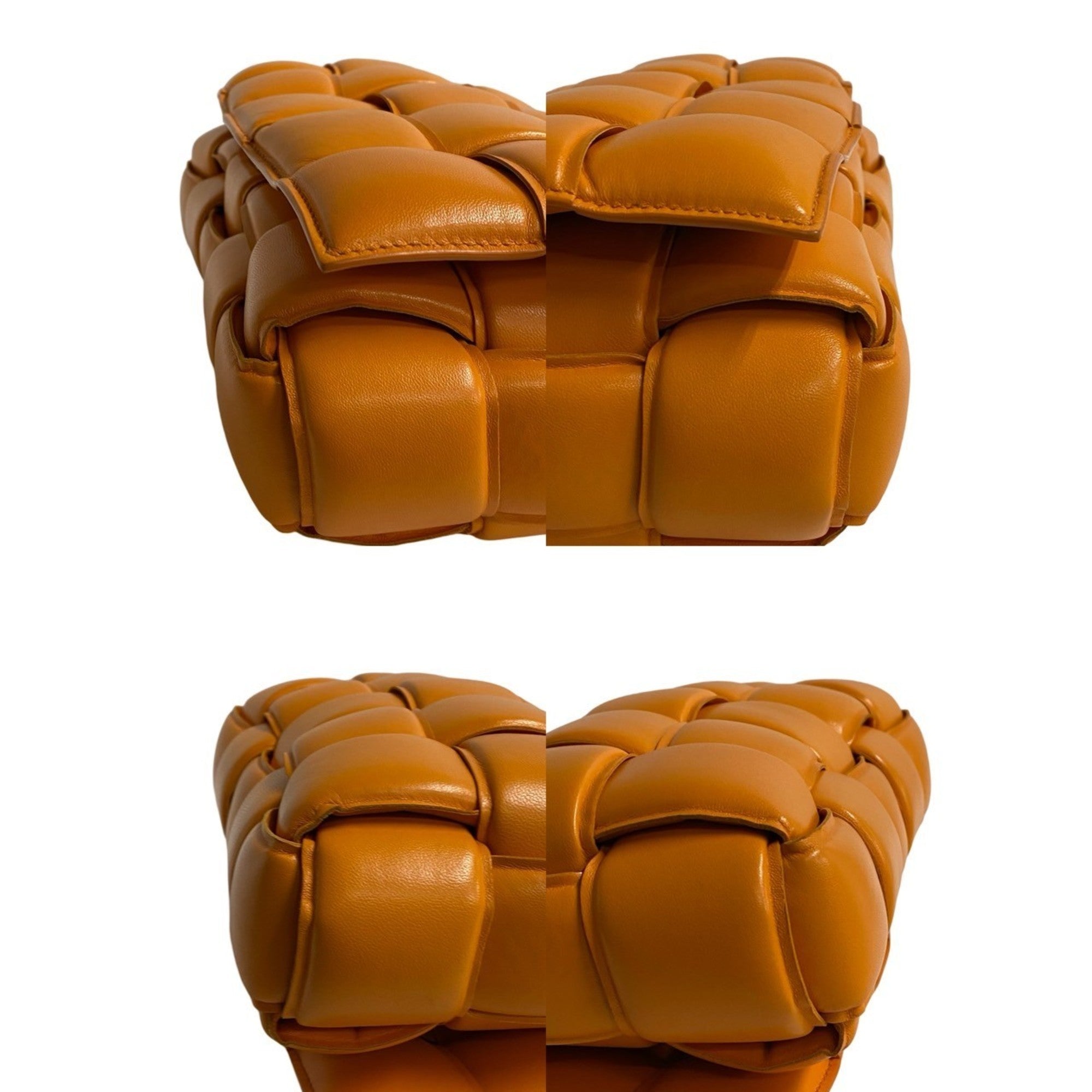 Bottega Veneta Orange Leather Pochette Shoulder Bag (Pre-Owned)