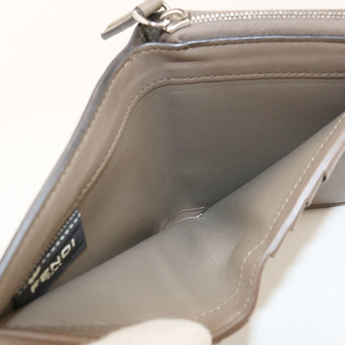 Fendi Gray Leather Wallet (Bi-Fold) (Pre-Owned)