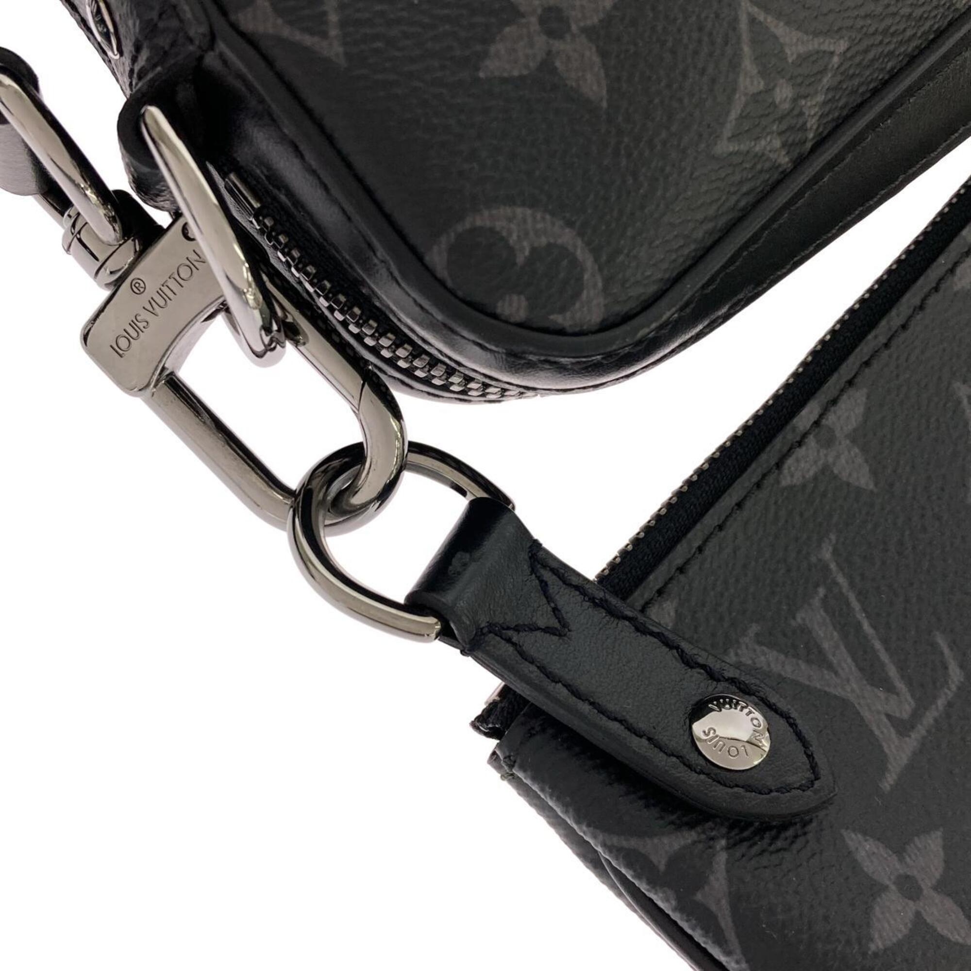 Louis Vuitton Black Gris Coated Canvas Pouch Shoulder Bag (Pre-Owned)