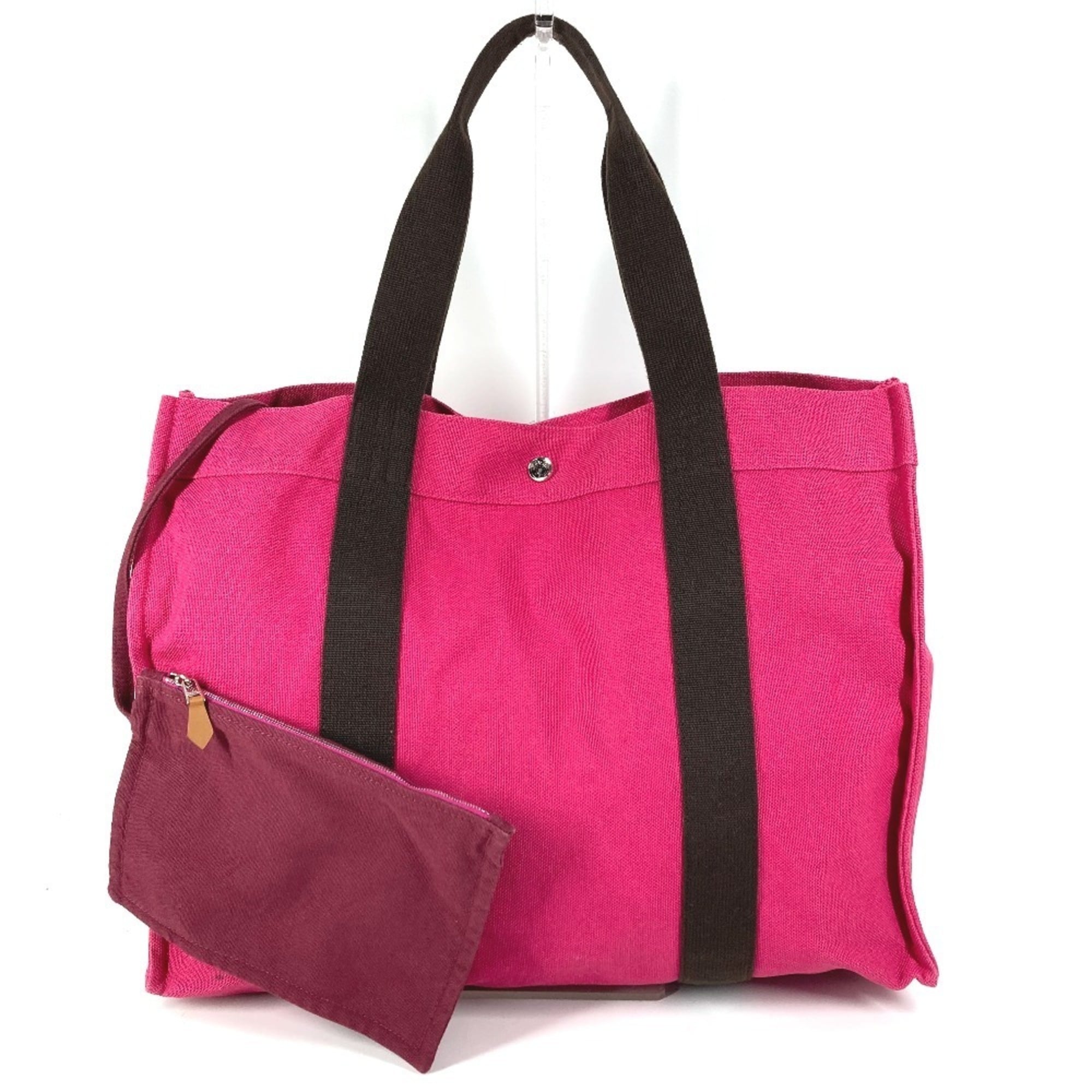 Hermes Black Pink Canvas Shoulder Bag Tote Bag (Pre-Owned)