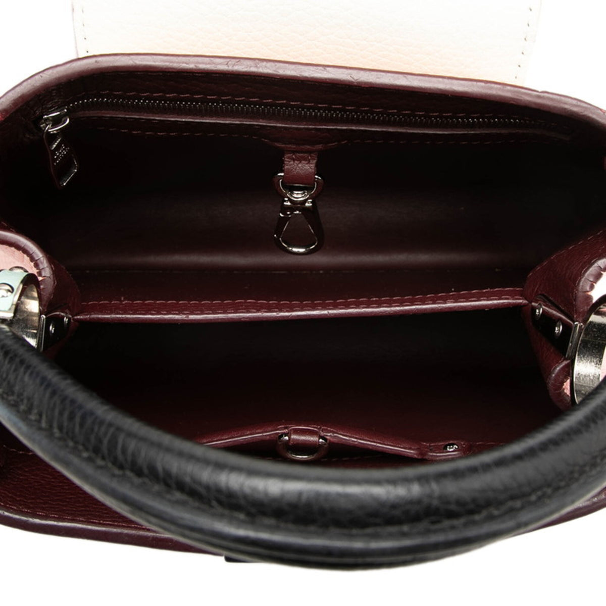 Louis Vuitton Bordeaux Pink White Leather Handbag Shoulder Bag (Pre-Owned)
