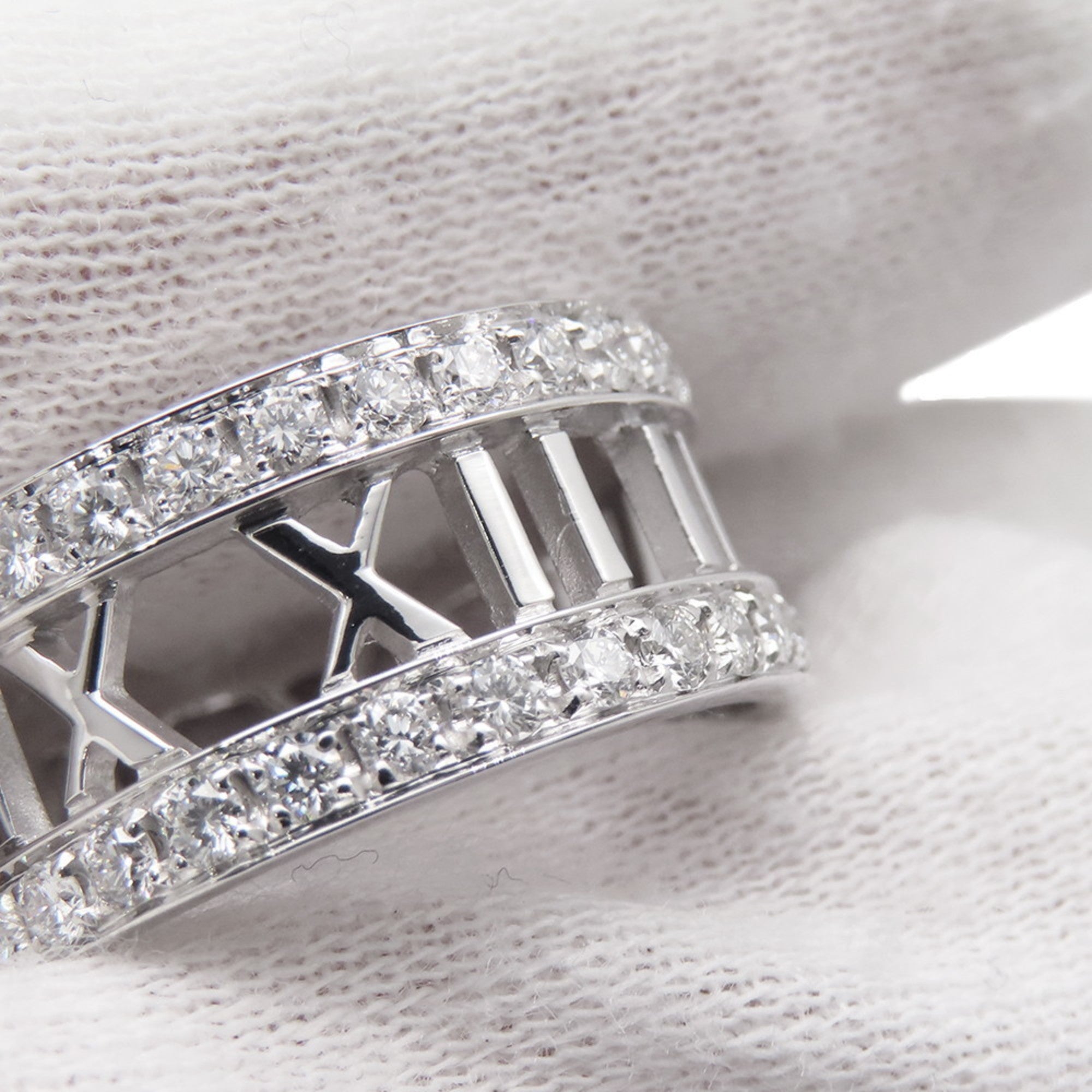 Tiffany Atlas White Gold (18K) Band Ring (Pre-Owned)