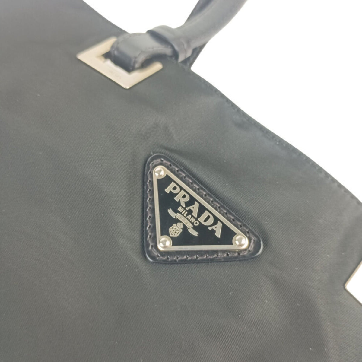 Prada Black Nylon Leather Handbag (Pre-Owned)