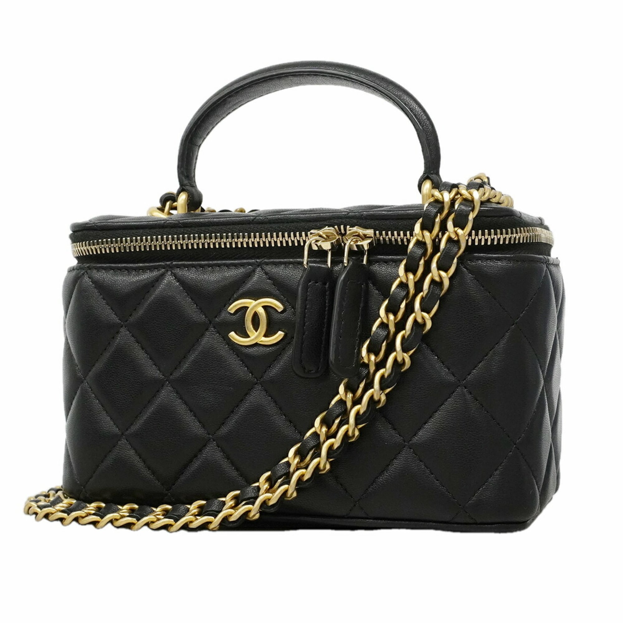 Chanel Black Leather Vanity Bag (Pre-Owned)