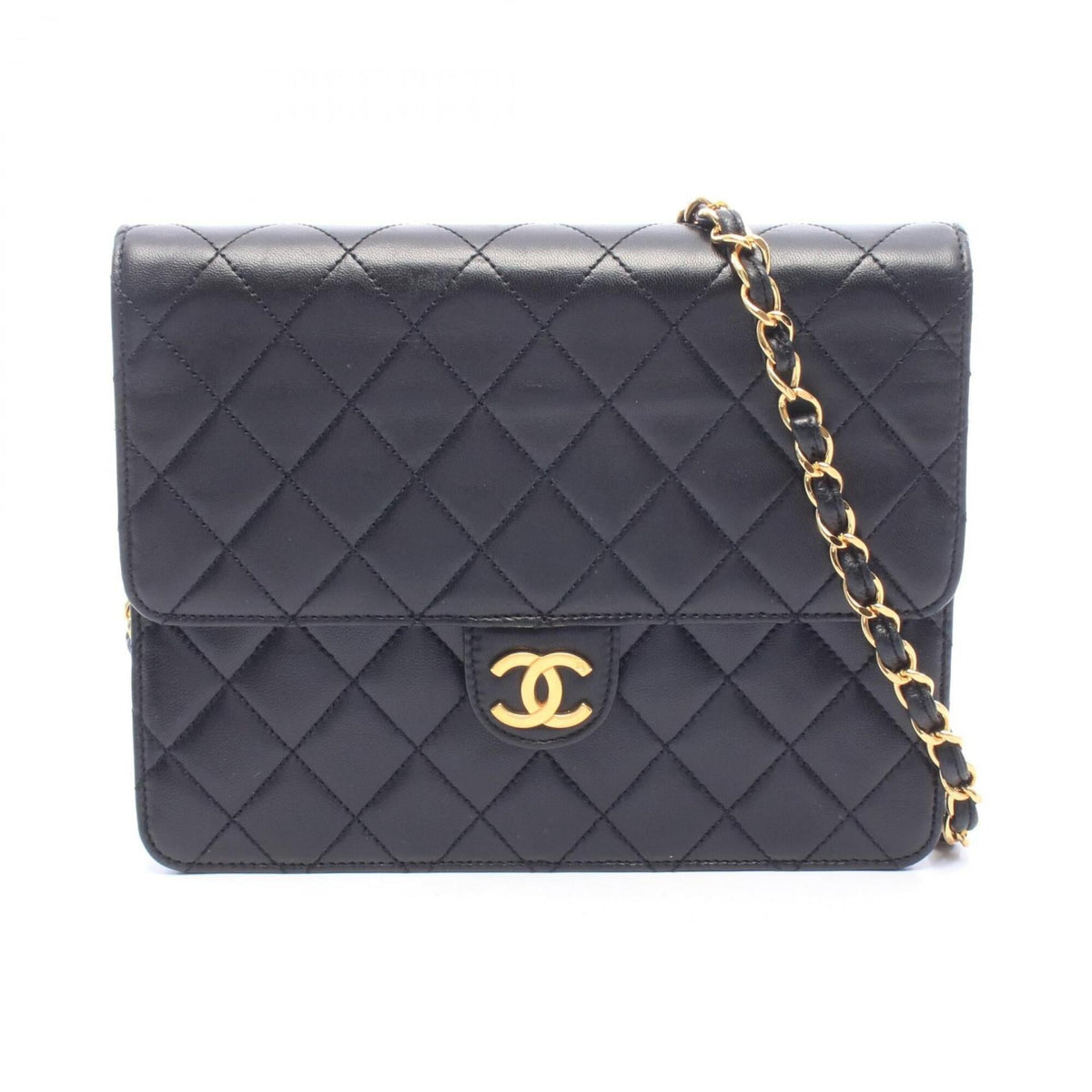 Chanel Black Leather Handbag Shoulder Bag (Pre-Owned)