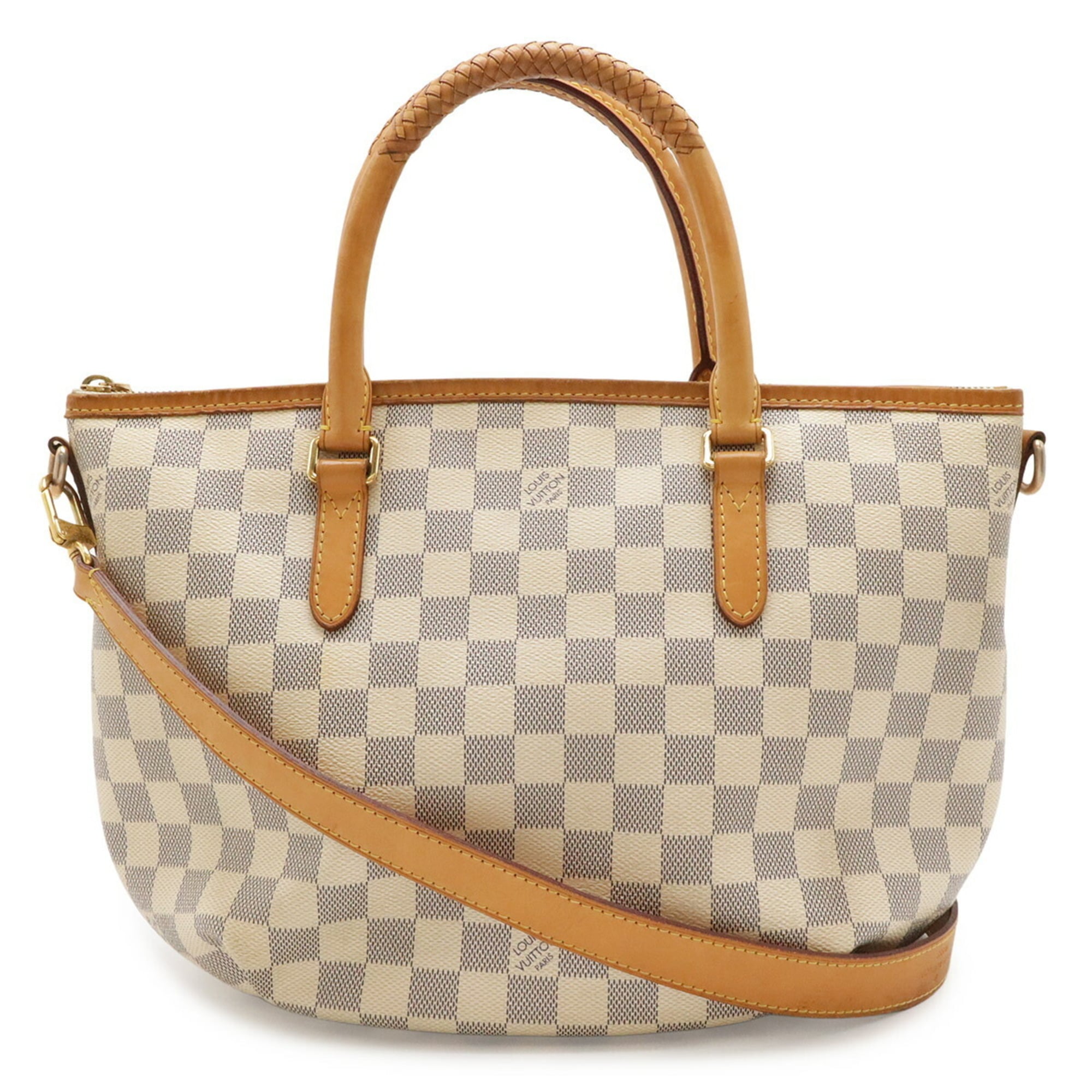 Louis Vuitton Ivory Damier Azur Canvas Shoulder Bag Tote Bag (Pre-Owned)