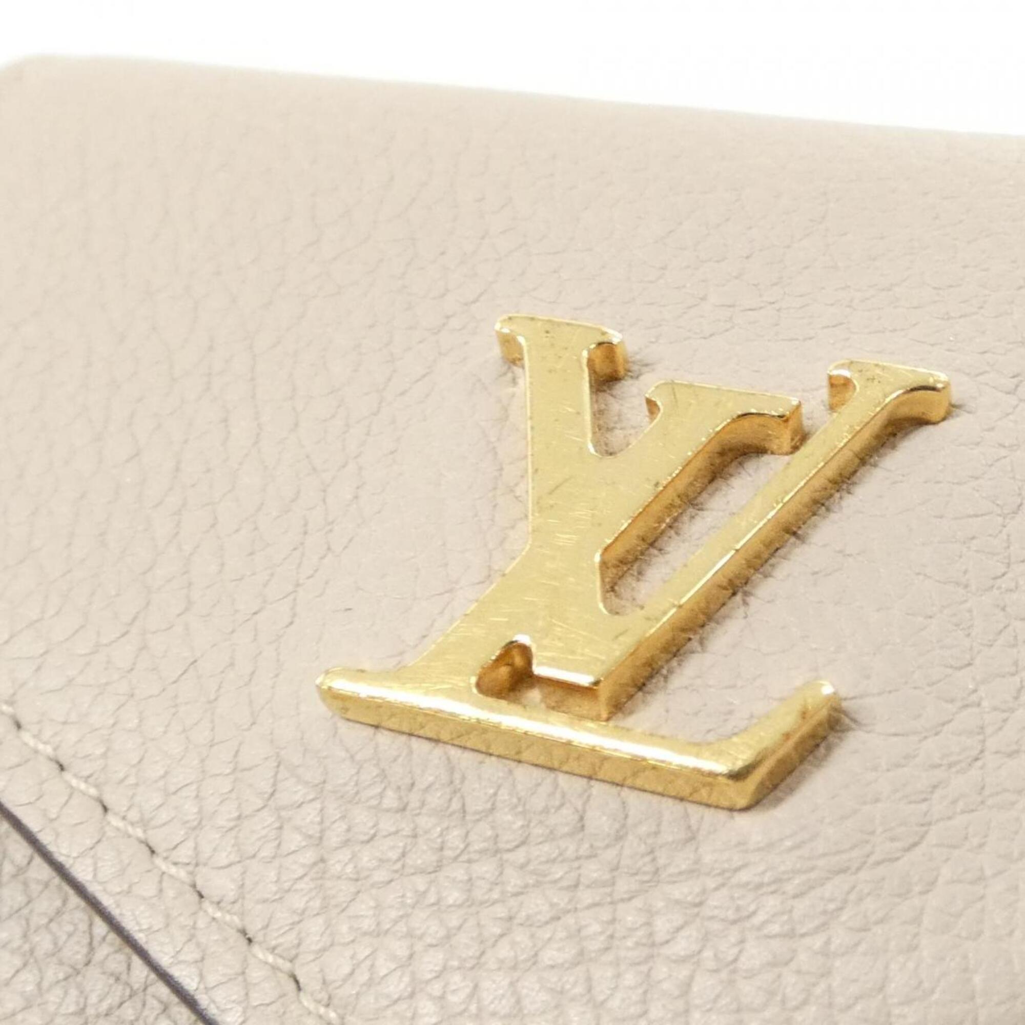 Louis Vuitton Grayish Leather Wallet (Tri-Fold) (Pre-Owned)