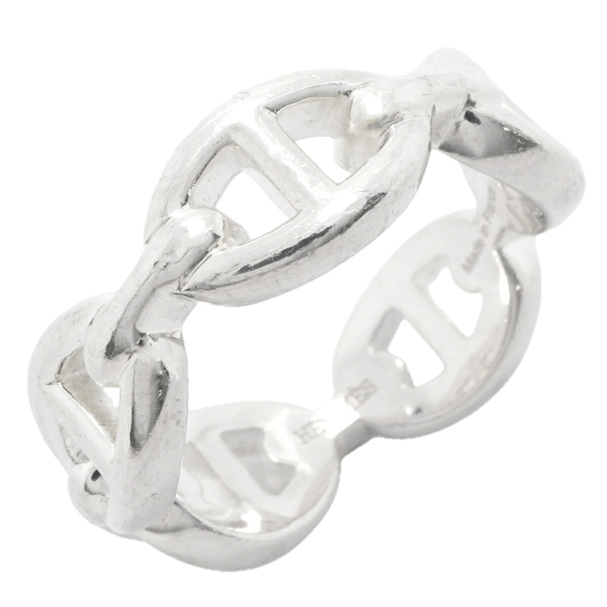 Hermes Silver 925 Band Ring (Pre-Owned)