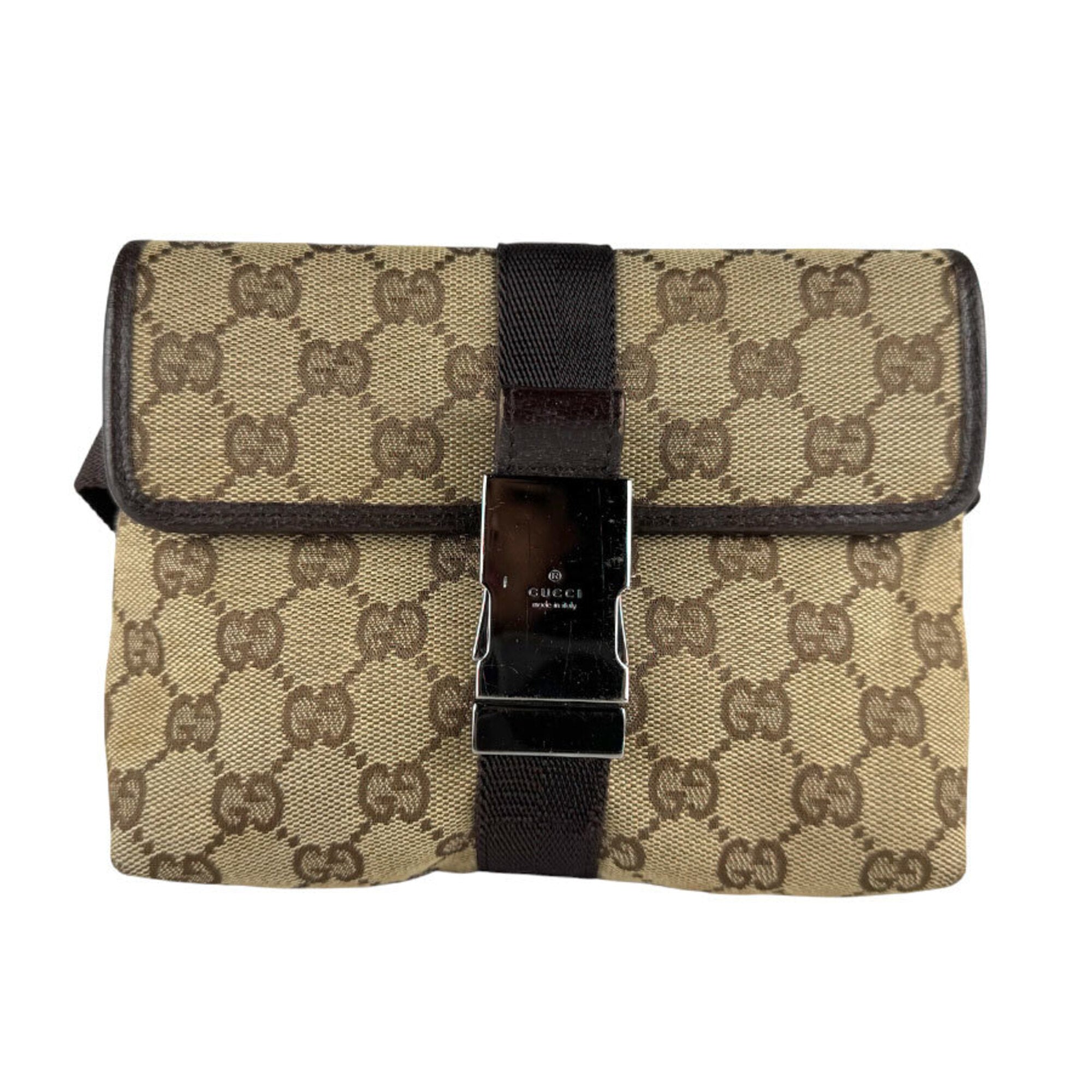 Gucci Brown Gg Canvas Fanny Pack Sling Bag (Pre-Owned)