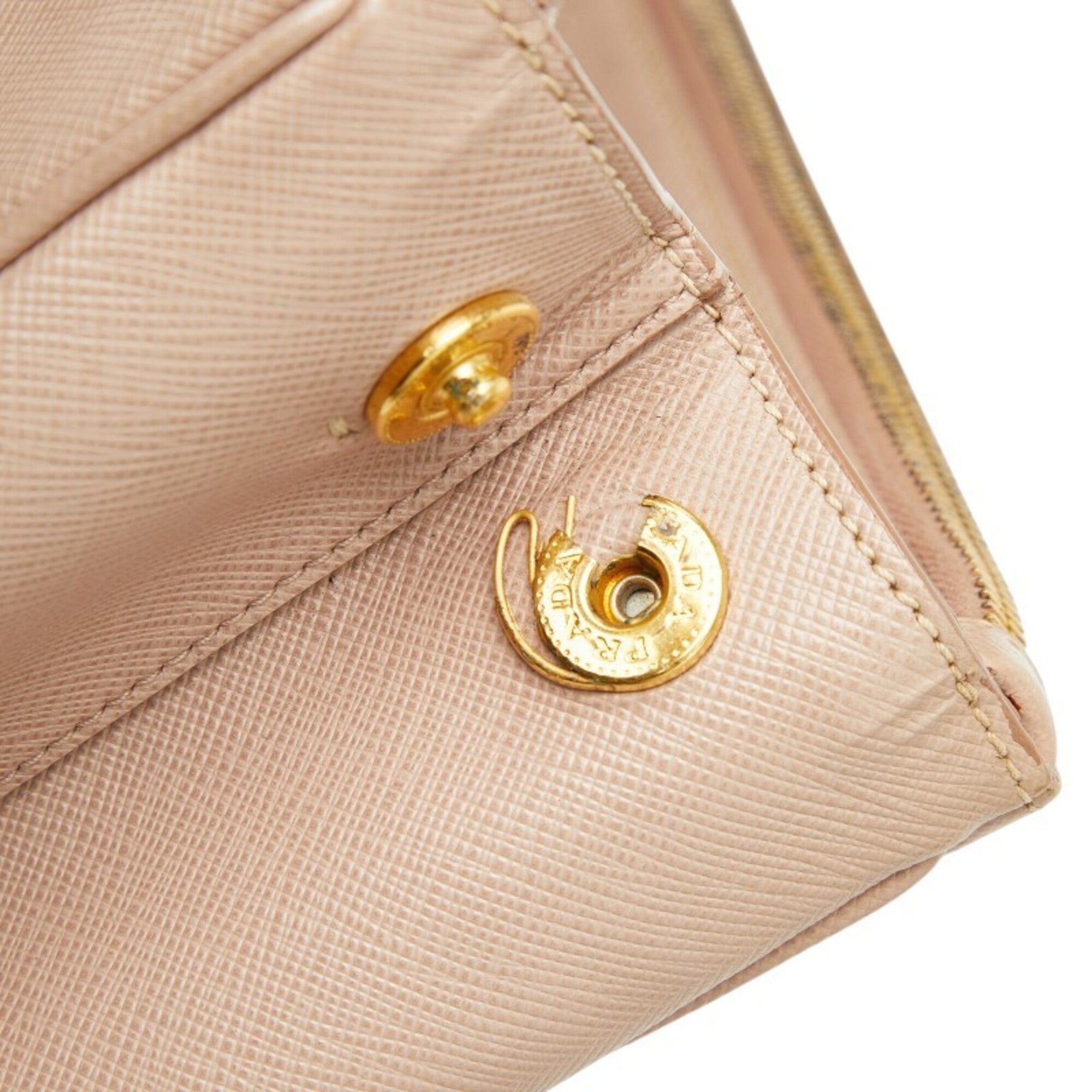 Prada Beige Saffiano Triangle Leather Handbag Shoulder Bag (Pre-Owned)