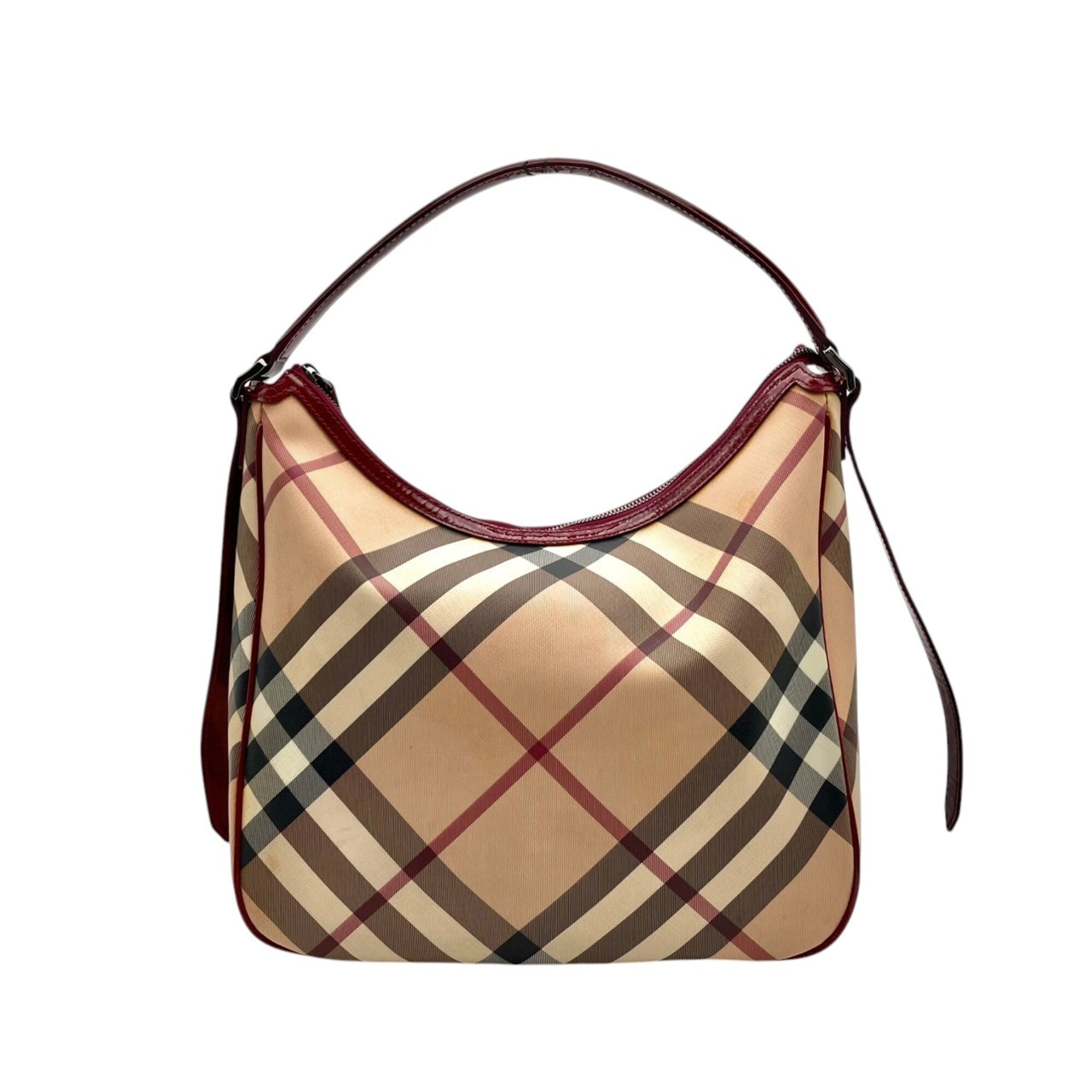 Burberry Beige Bordeaux Pvc Leather Shoulder Bag (Pre-Owned)