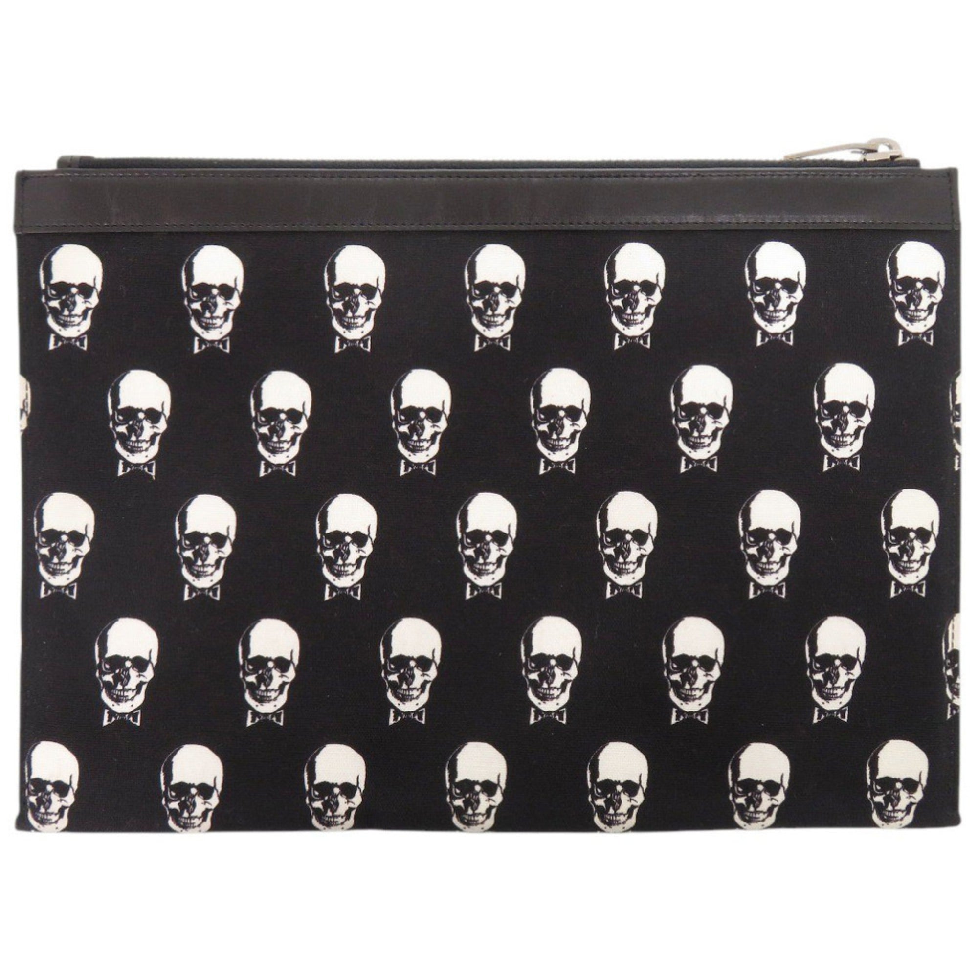 Yves Saint Laurent Black Canvas Leather Clutch Bag (Pre-Owned)