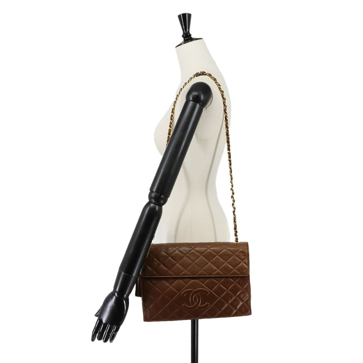 Chanel Brown Leather Handbag Shoulder Bag (Pre-Owned)