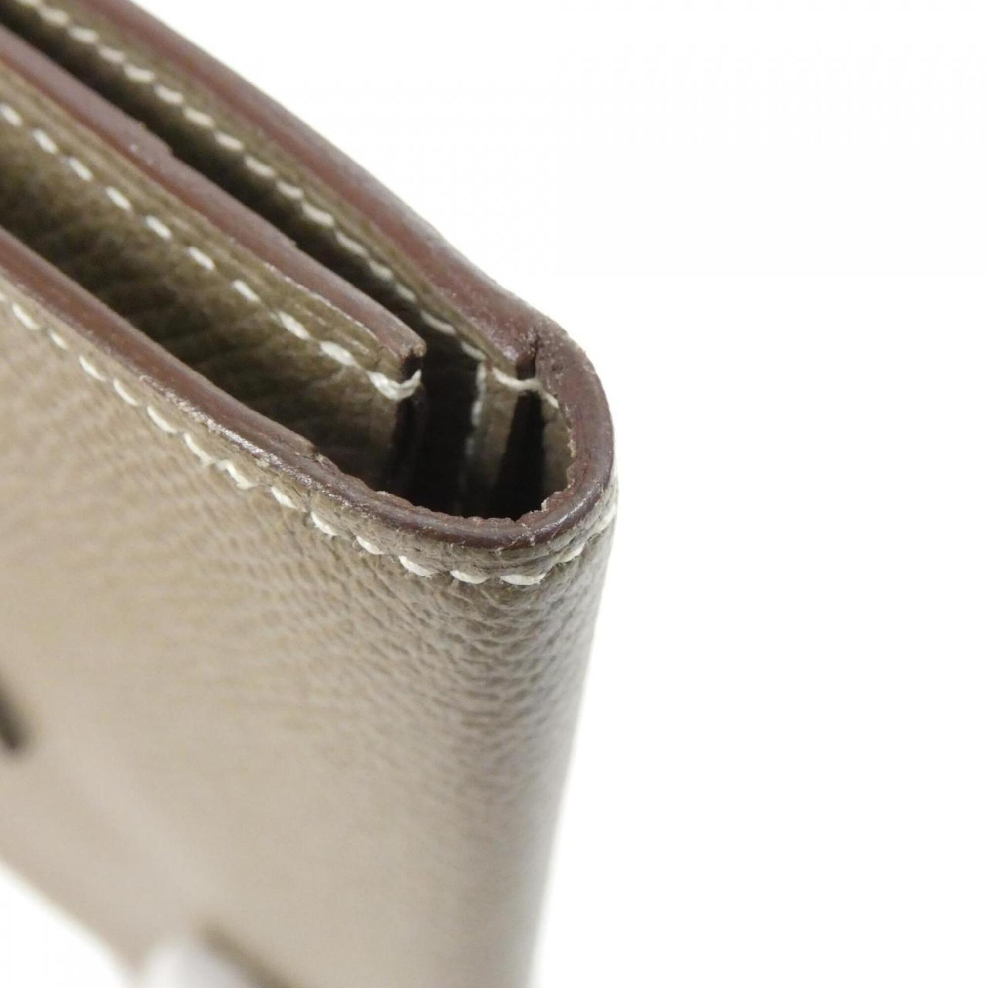Hermes Etoupe Gray Soufre Epsom Leather Long Wallet (Bi-Fold) (Pre-Owned)