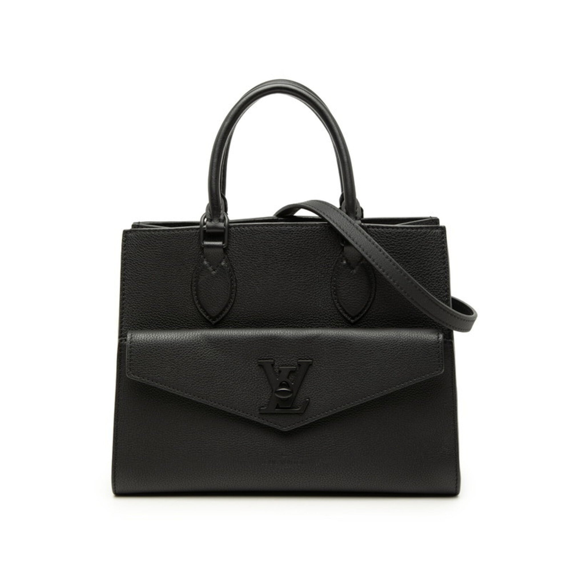 Louis Vuitton Black Noir Leather Handbag (Pre-Owned)