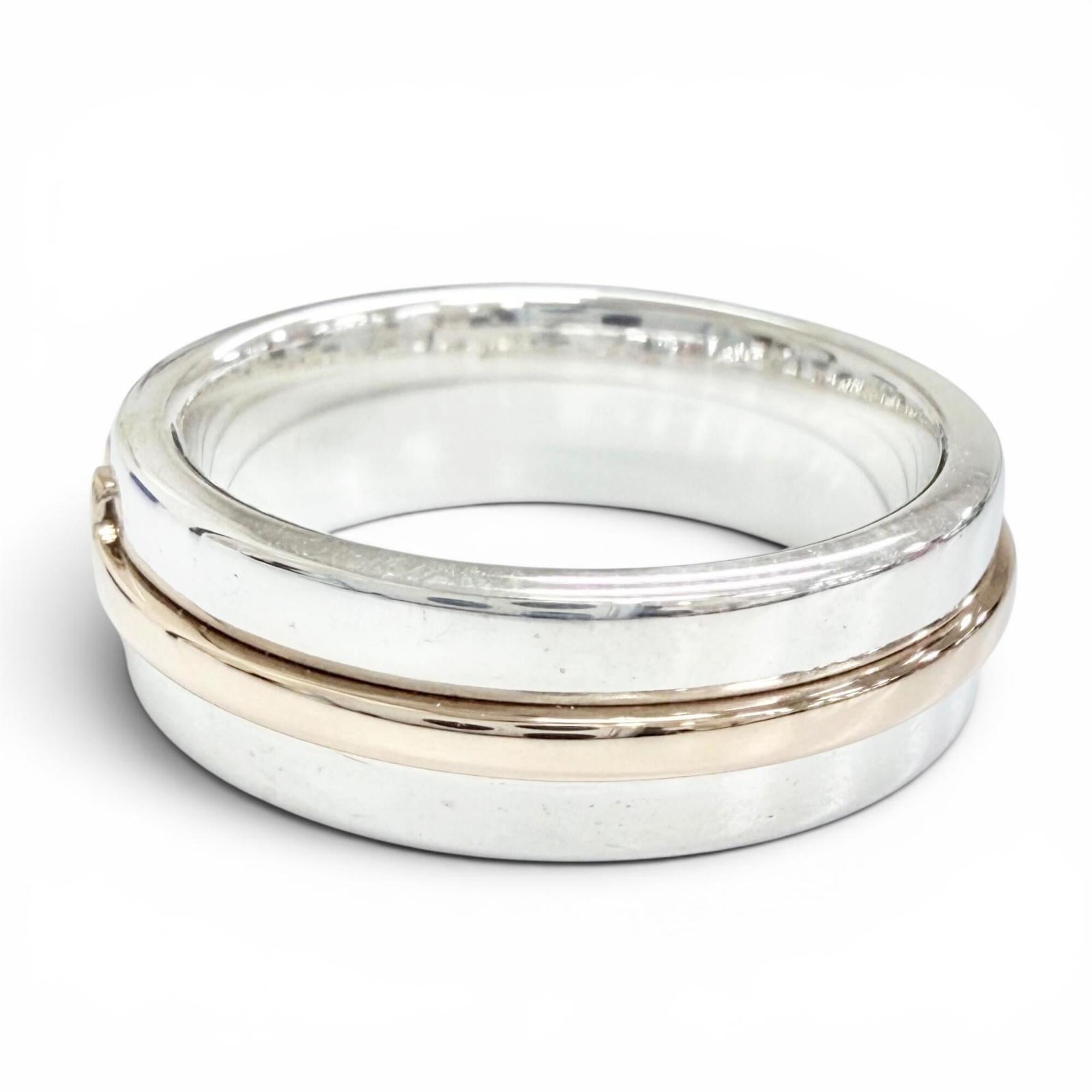 Tiffany Gold Silver Gold (18K) Silver 925 Band Ring (Pre-Owned)