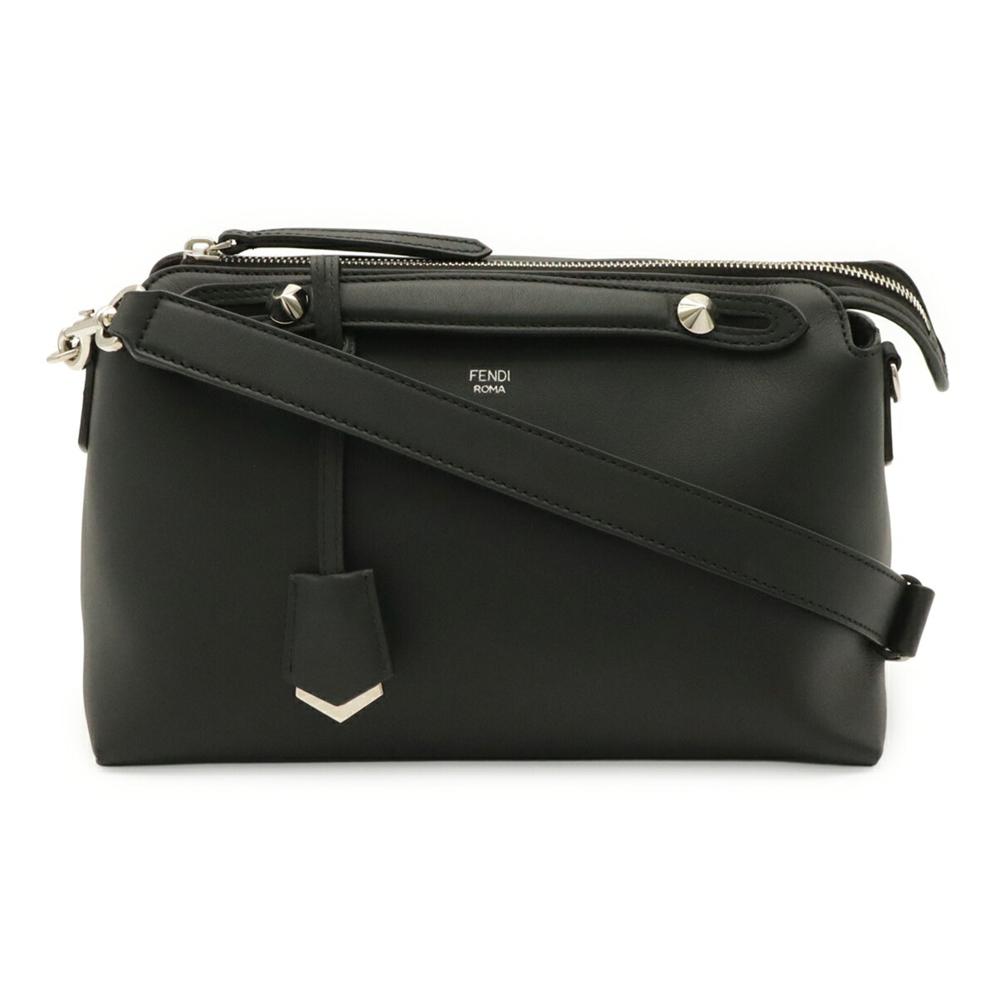 Fendi Black Leather Handbag Shoulder Bag (Pre-Owned)