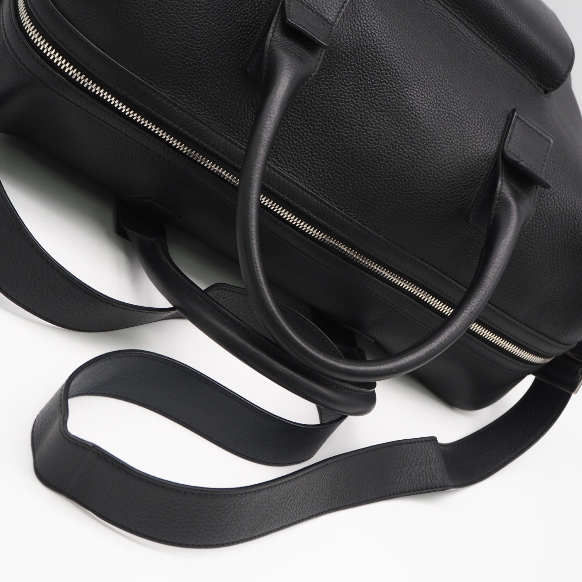 Dior Homme Black Navy Leather Boston Bag (Pre-Owned)