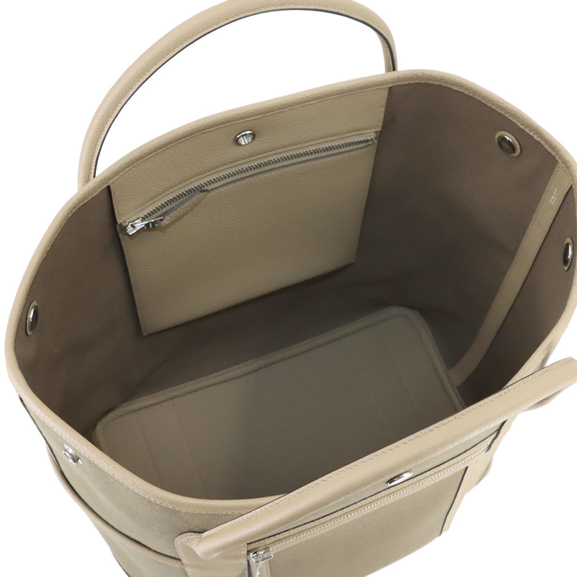 Hermes Beige Etoupe Gray Negonda Leather Handbag Tote Bag (Pre-Owned)
