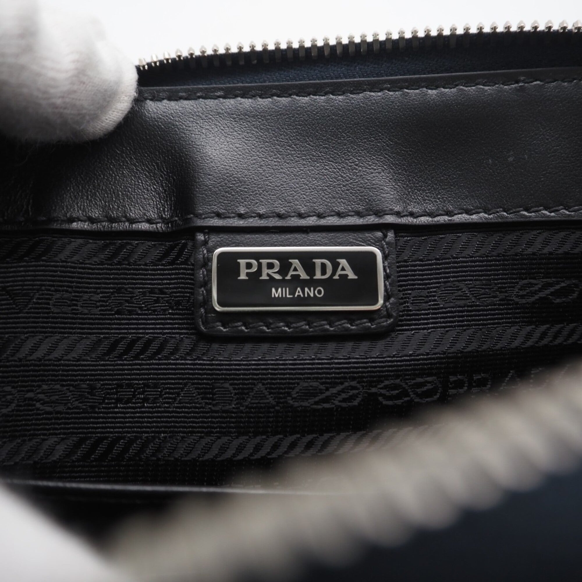 Prada Saffiano Navy Saffiano Pouch (Pre-Owned)