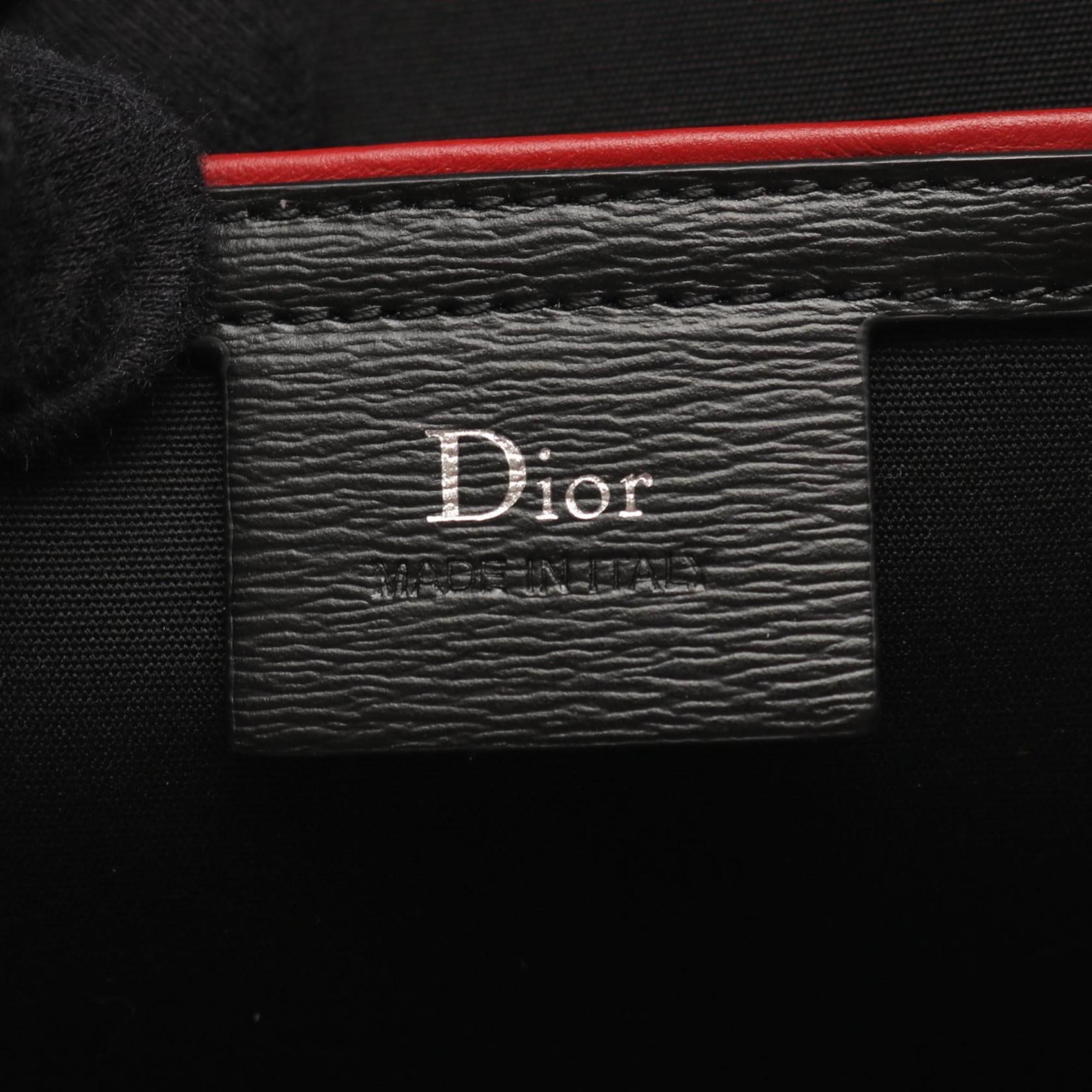 Christian Dior Black Gray White Coated Canvas Leather Fanny Pack Sling Bag (Pre-Owned)