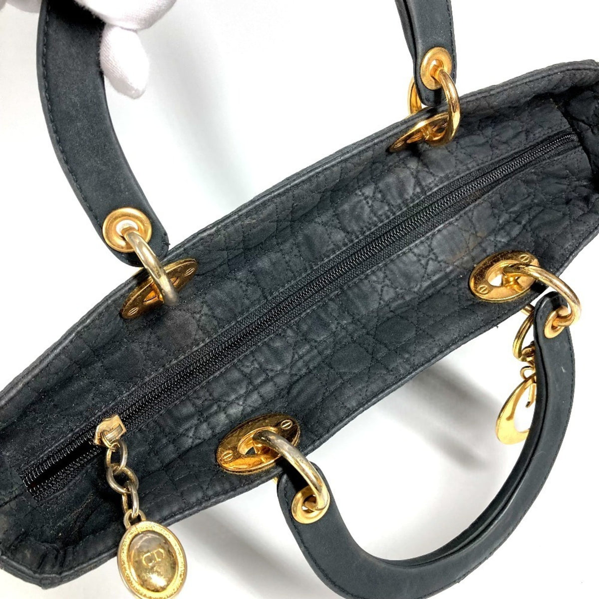 Christian Dior Black Nylon Canvas Handbag Tote Bag (Pre-Owned)