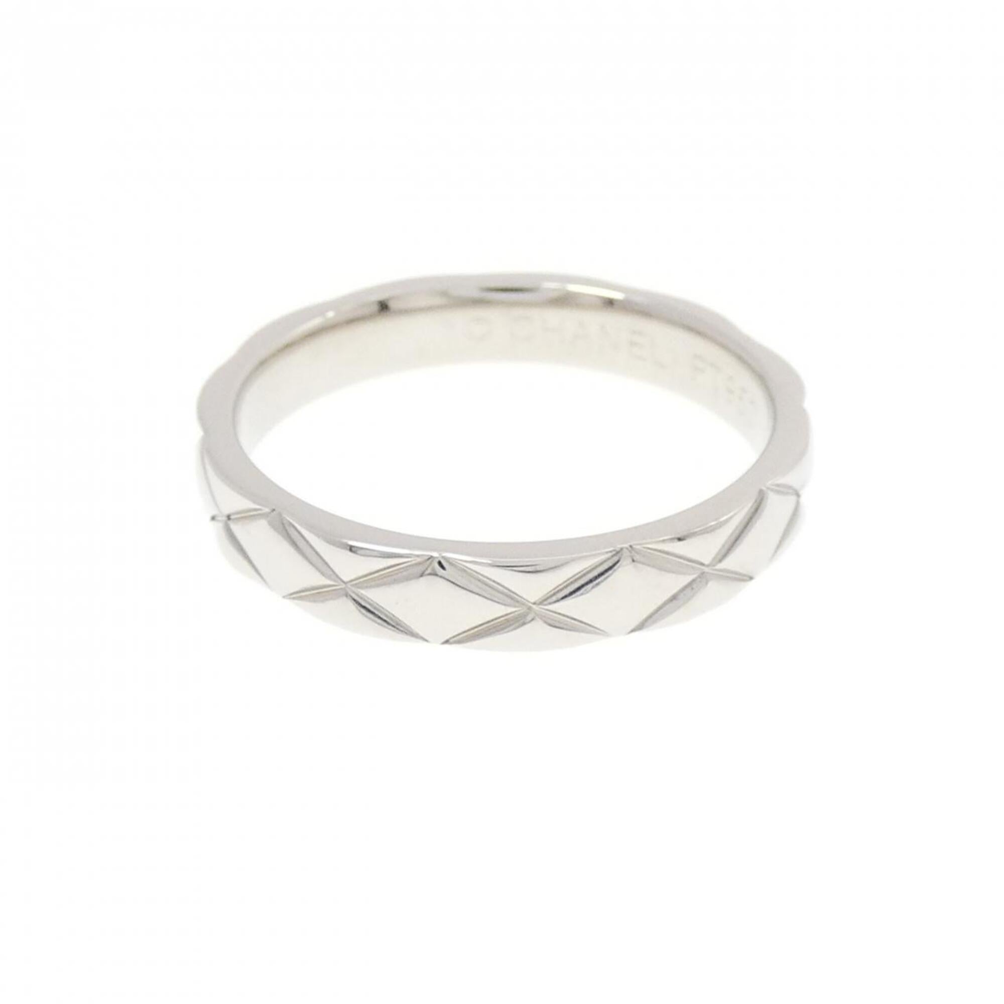 Chanel Platinum Platinum 950 Band Ring (Pre-Owned)