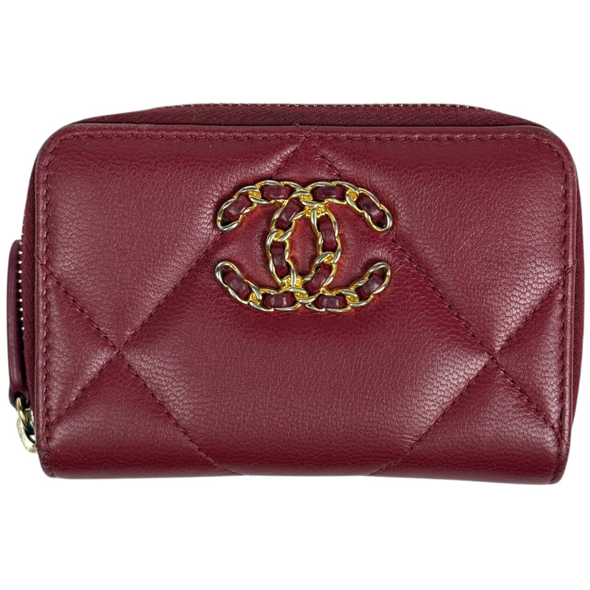 Chanel Red Color Leather Coin Purse/Coin Case (Pre-Owned)