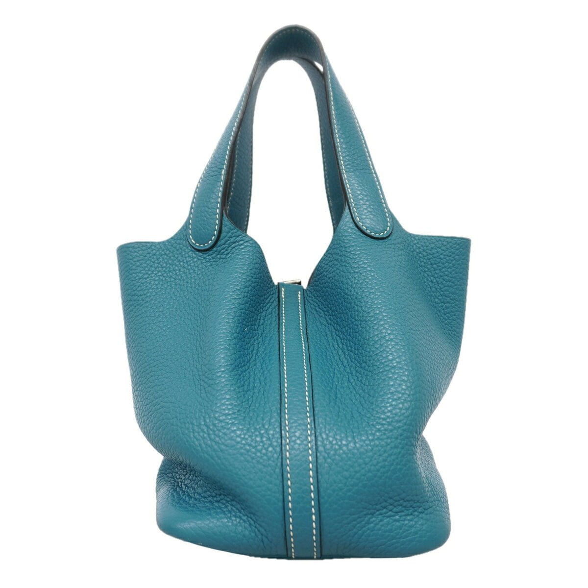 Hermes Blue Jean Taurillon Clemence Leather Handbag (Pre-Owned)