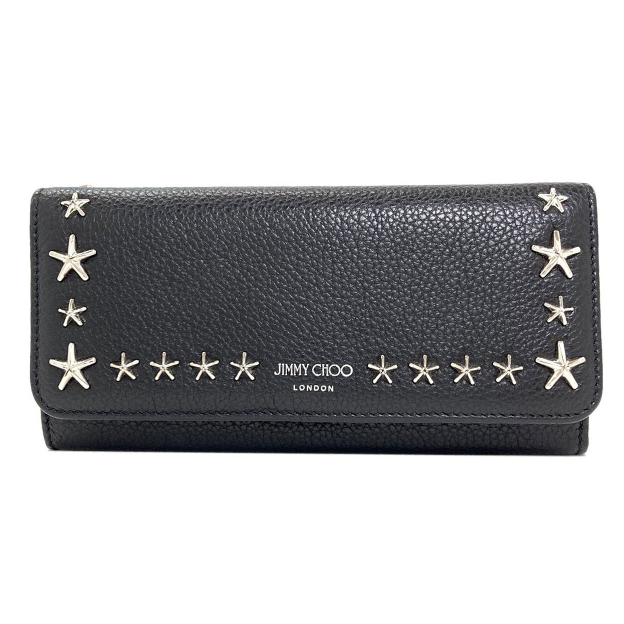 Jimmy Choo Black Leather Long Wallet (Bi-Fold) (Pre-Owned)