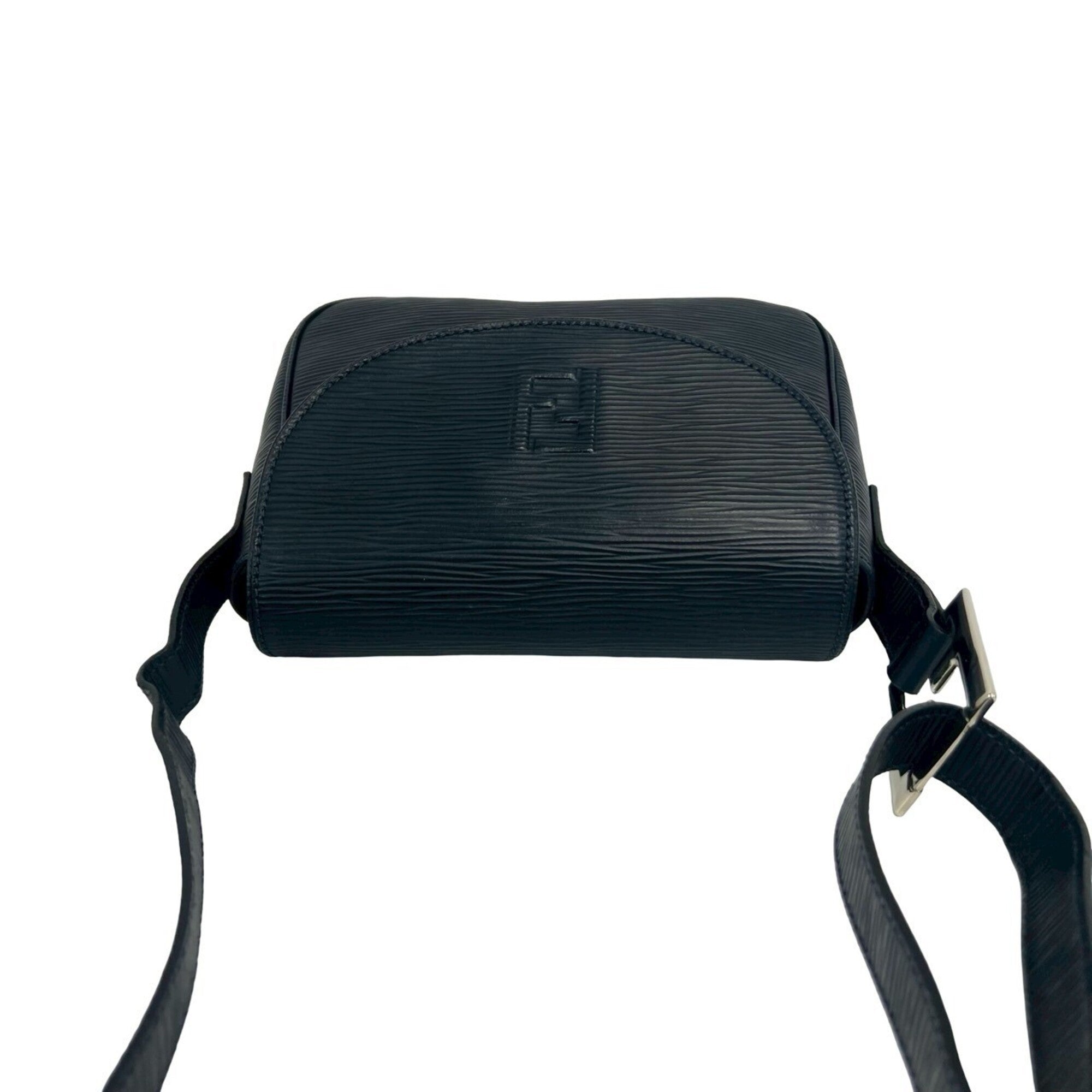 Fendi Navy Leather Pochette Shoulder Bag (Pre-Owned)
