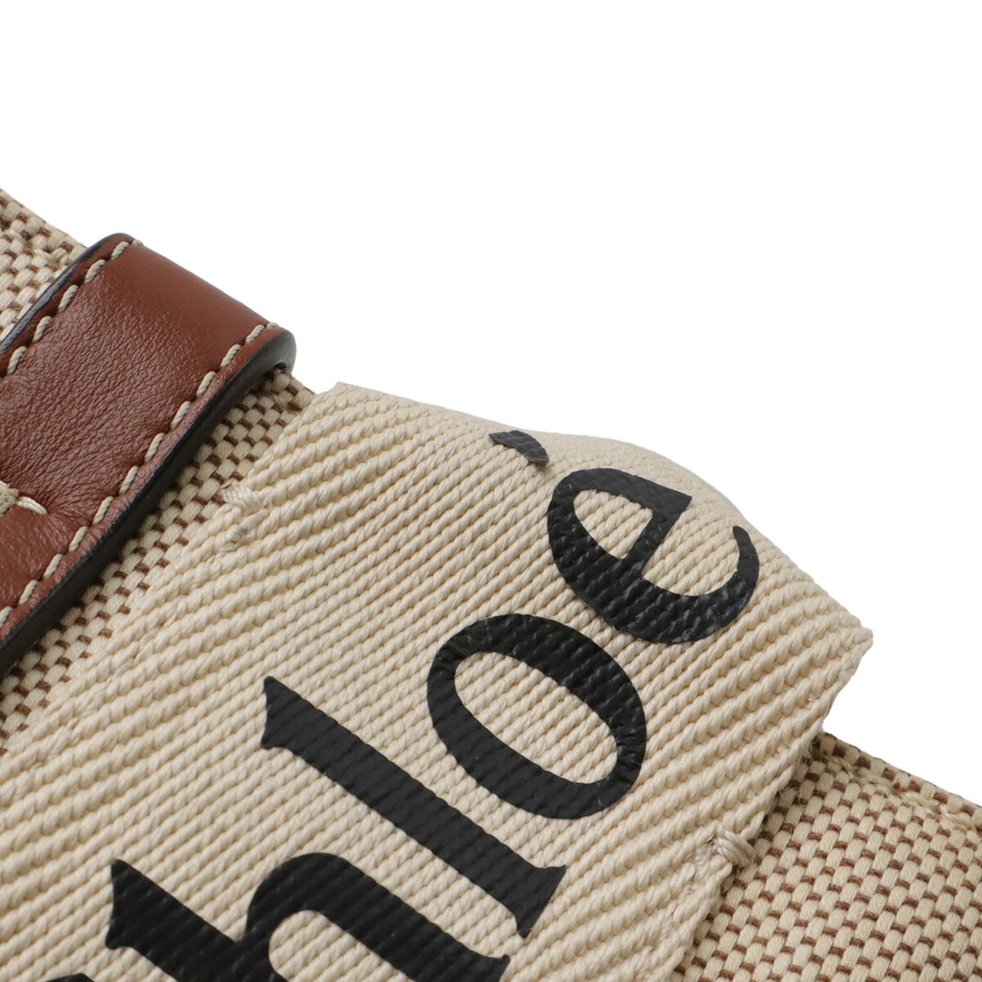 Chloé Beige Brown Canvas Leather Handbag Shoulder Bag Tote Bag (Pre-Owned)