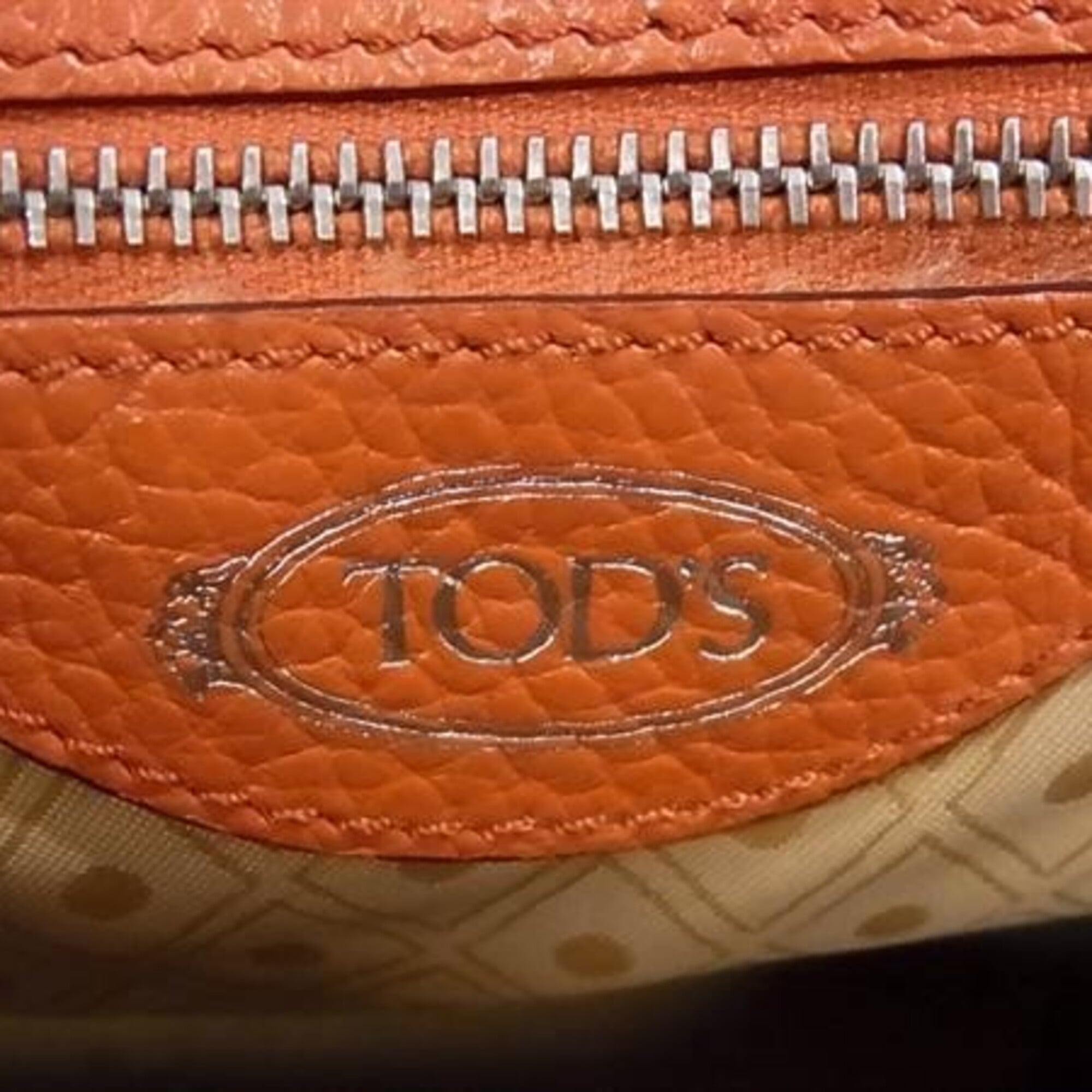 Tod's Orange Leather Backpack (Pre-Owned)