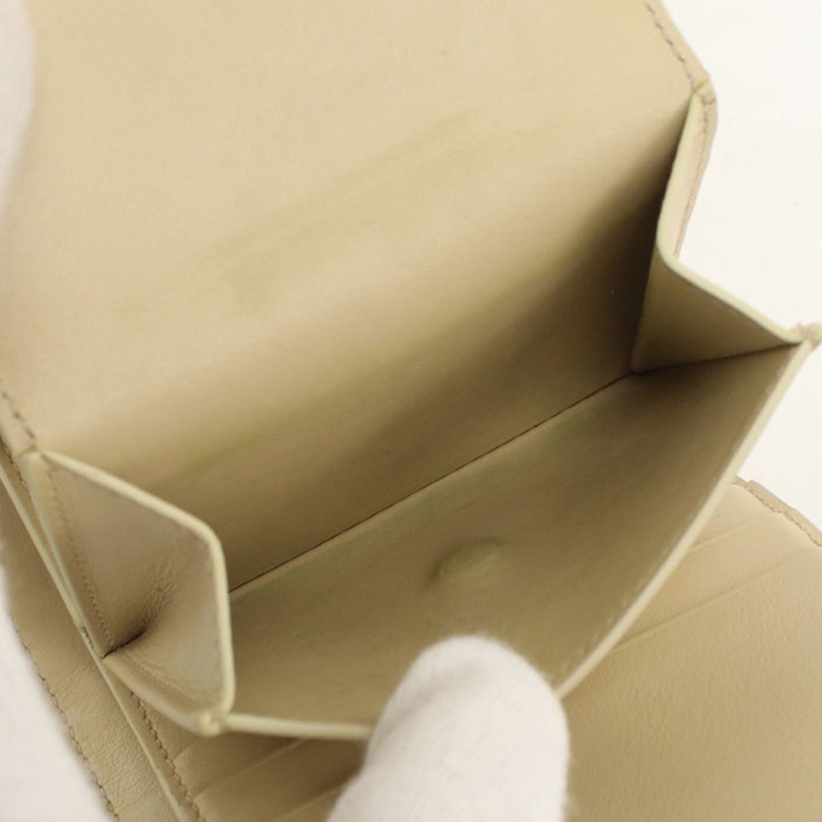 Celine Beige Leather Wallet (Tri-Fold) (Pre-Owned)