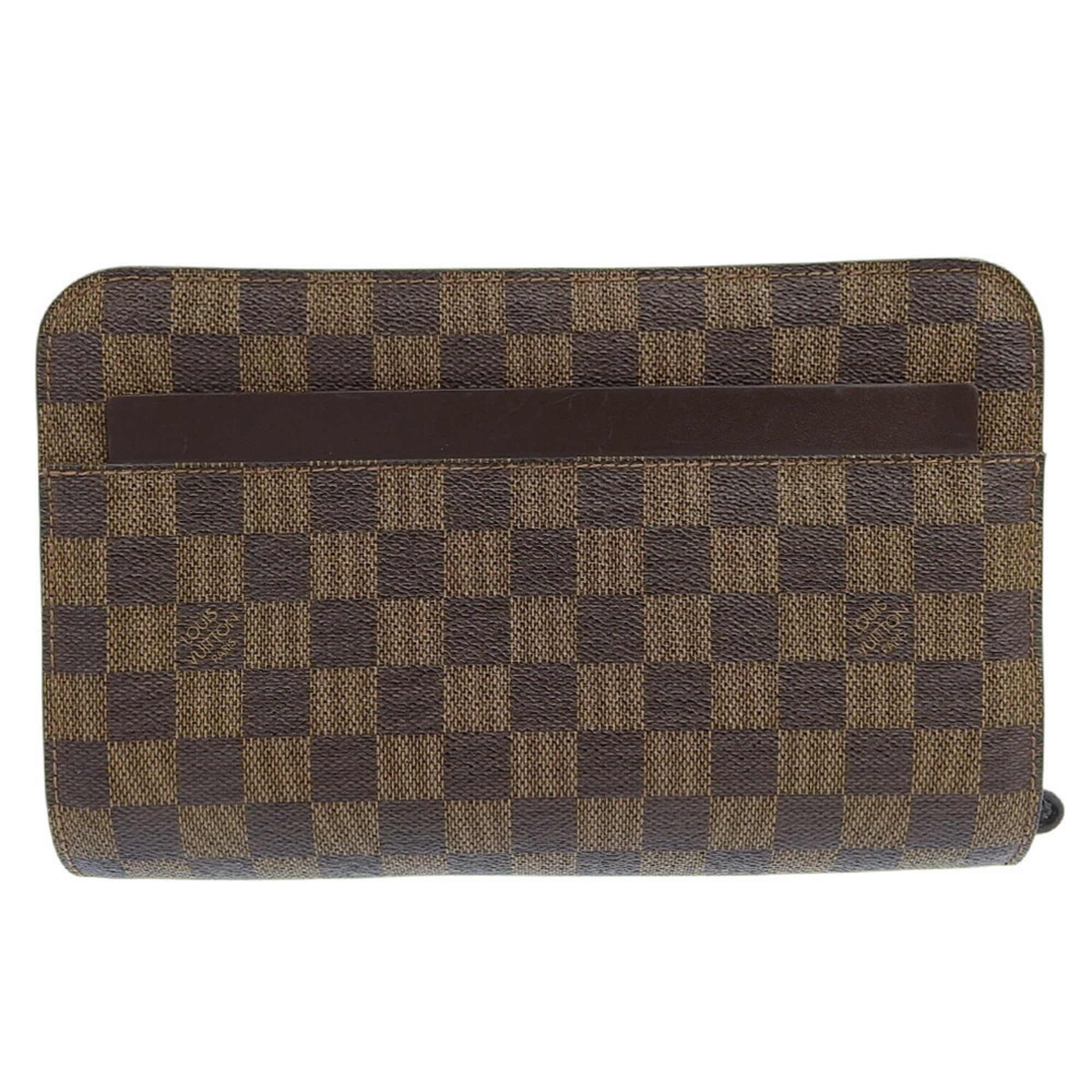 Louis Vuitton Damier Canvas Ebene Pvc Clutch Bag (Pre-Owned)